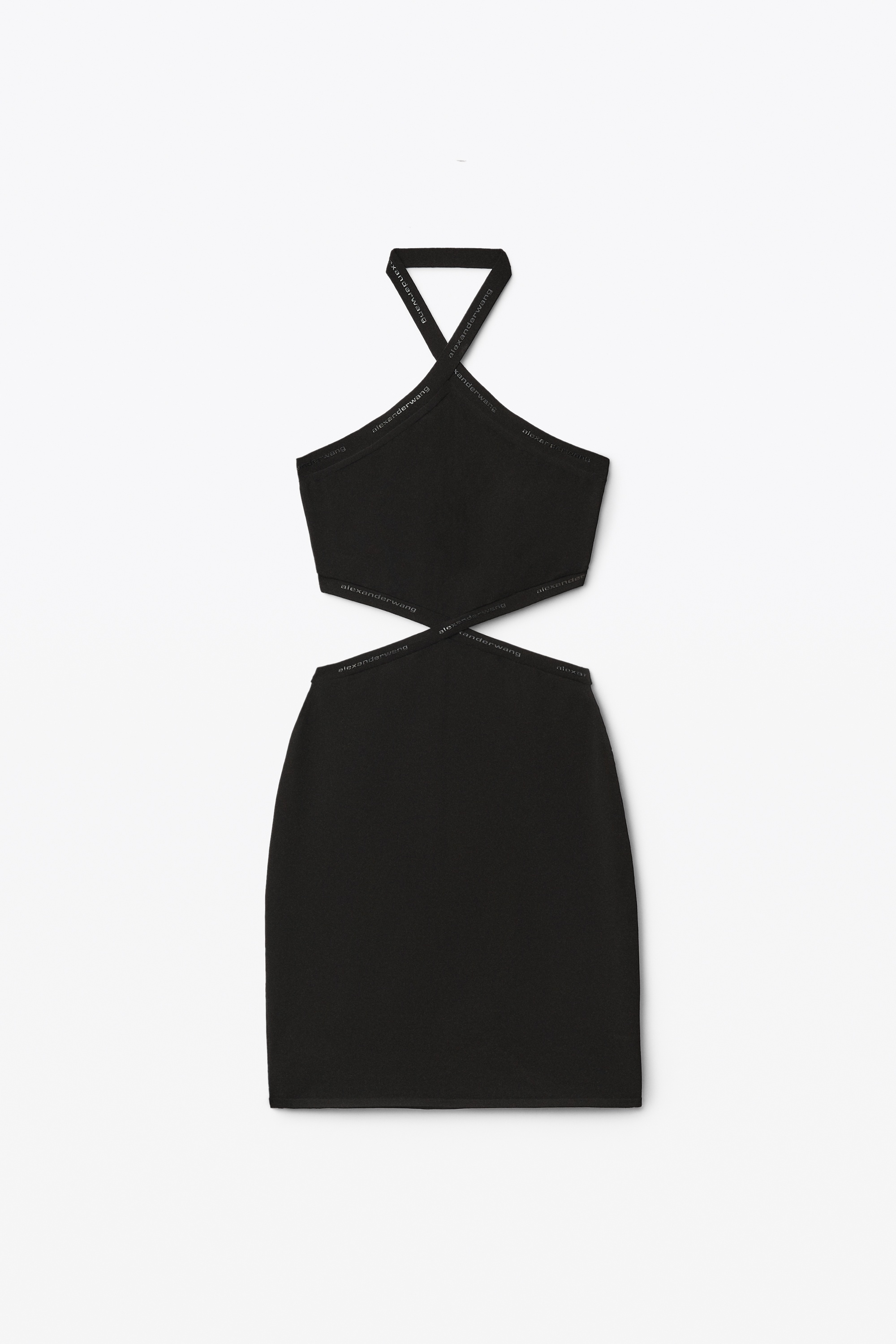 LOGO HALTER DRESS IN VISCOSE KNIT - 1