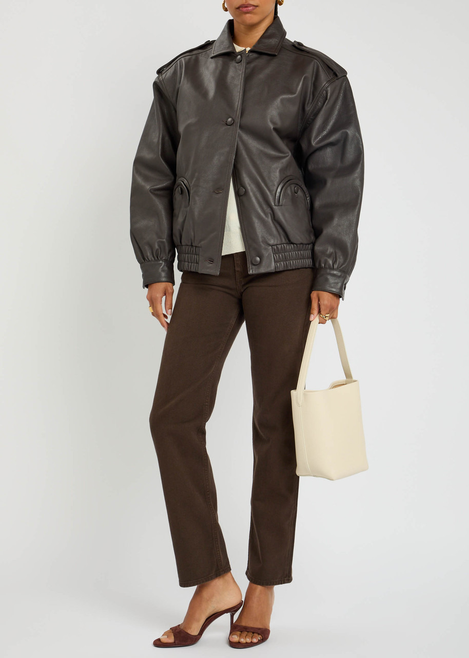 Blaze Milano Ares Charlie Leather Bomber Jacket - 4