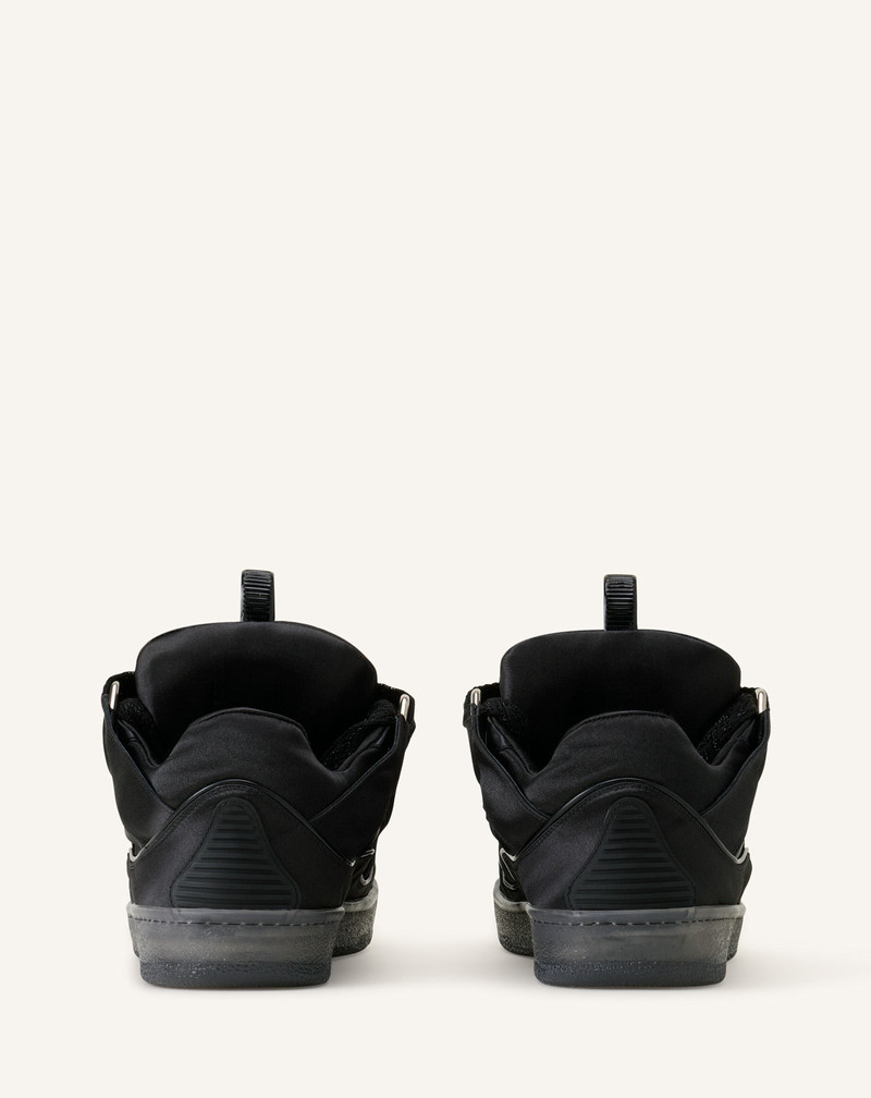 BLACK CURB SNEAKERS IN SATIN 3