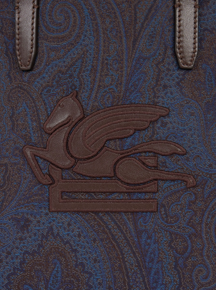 SMALL LOVE TROTTER BAG WITH BLUE PAISLEY MOTIF - 5