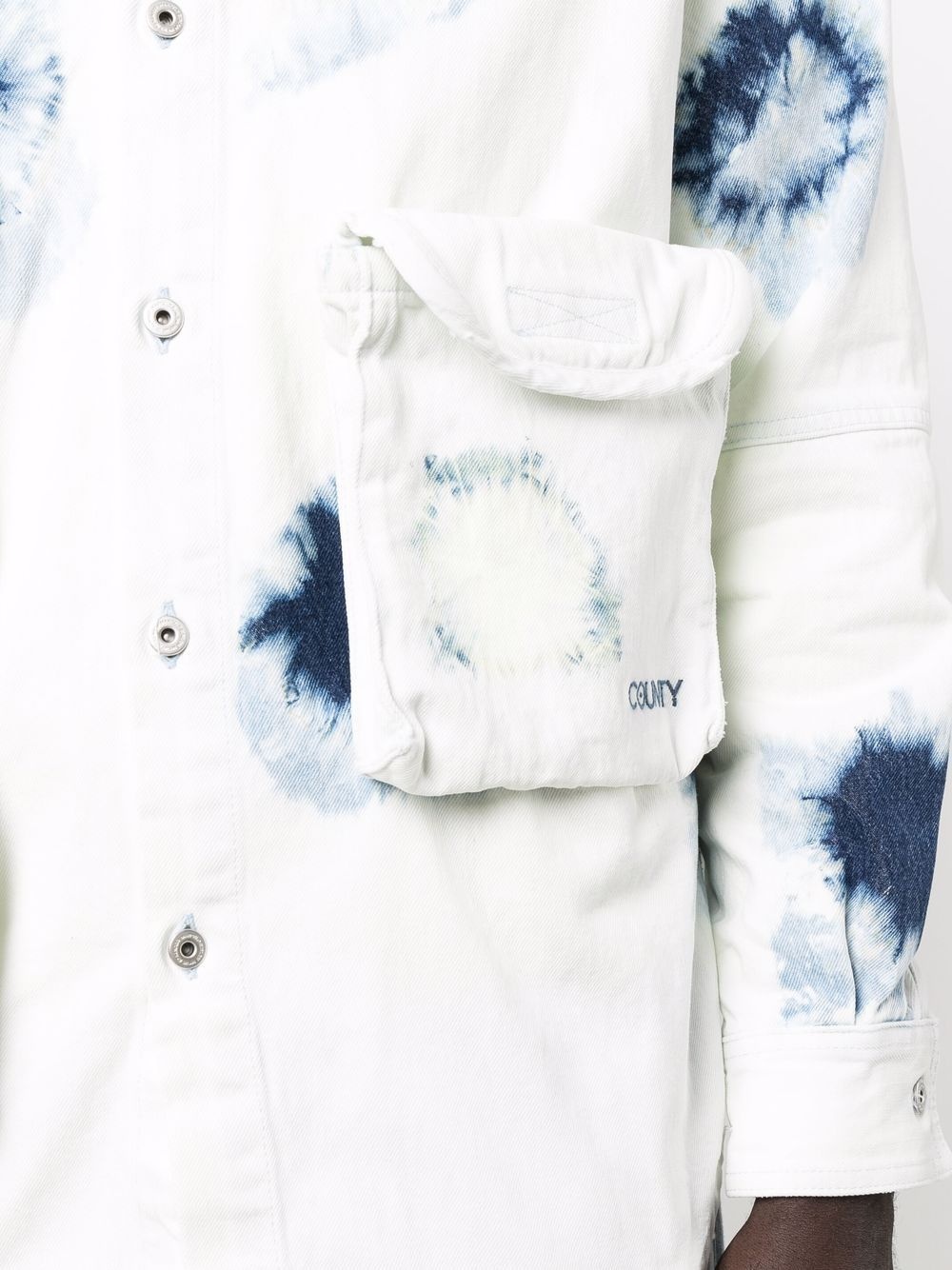 multi-pocket denim shirt - 5