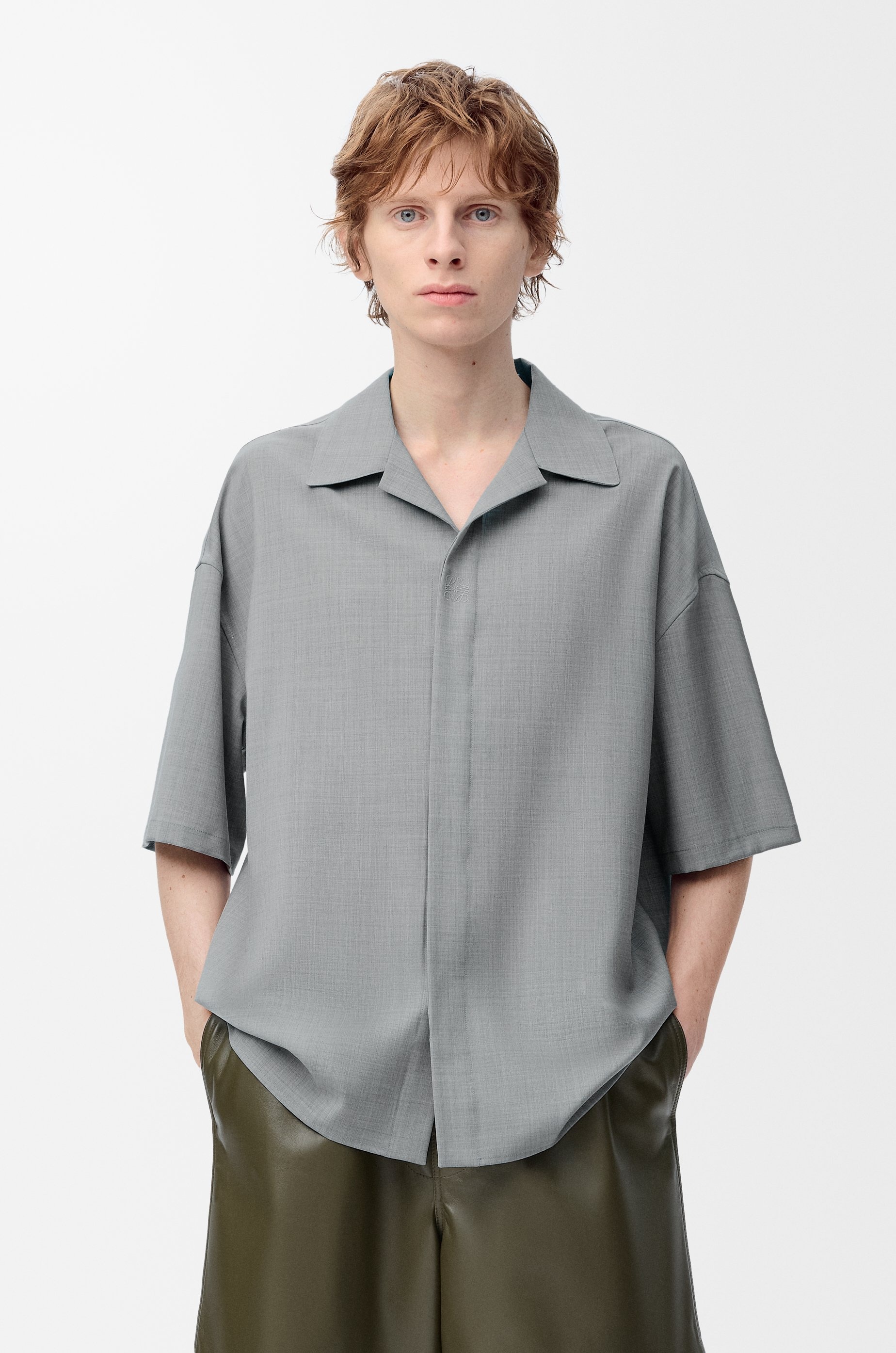 Short sleeve shirt in wool - 3