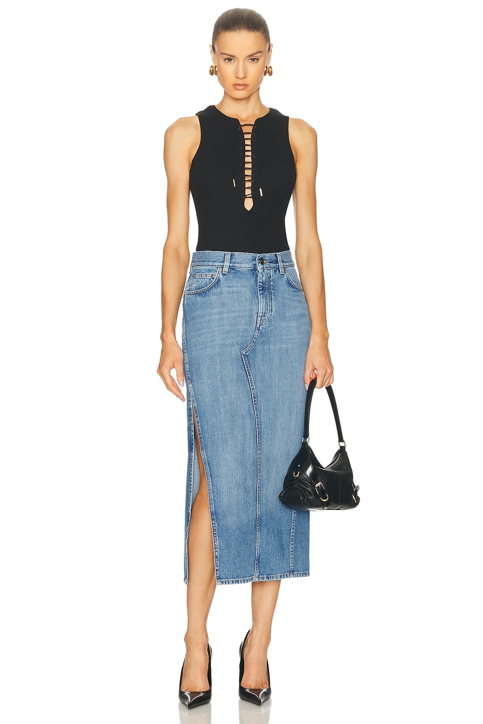 Long Denim Skirt - 6