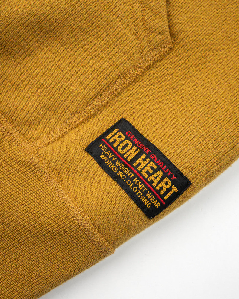 IHSW-81L-MUS-NP 14OZ ULTRA HEAVYWEIGHT LOOPWHEEL COTTON ZIPPERED HOODIE - MUSTARD 5