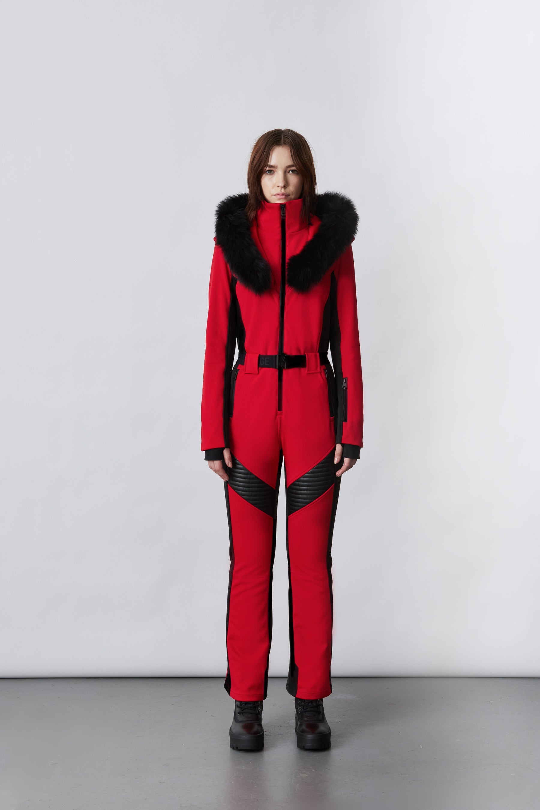 ELLE-Z Techno fleece ski suit with removable hood and fur trim - 2