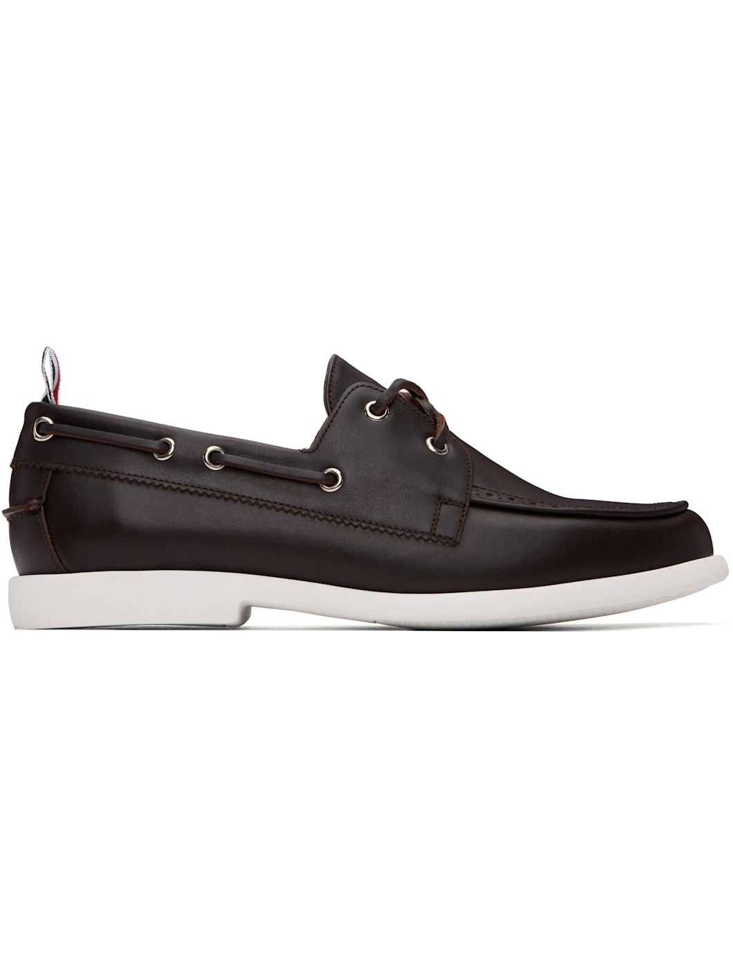 Brown Baby Calf Leather Boat Shoes - 1