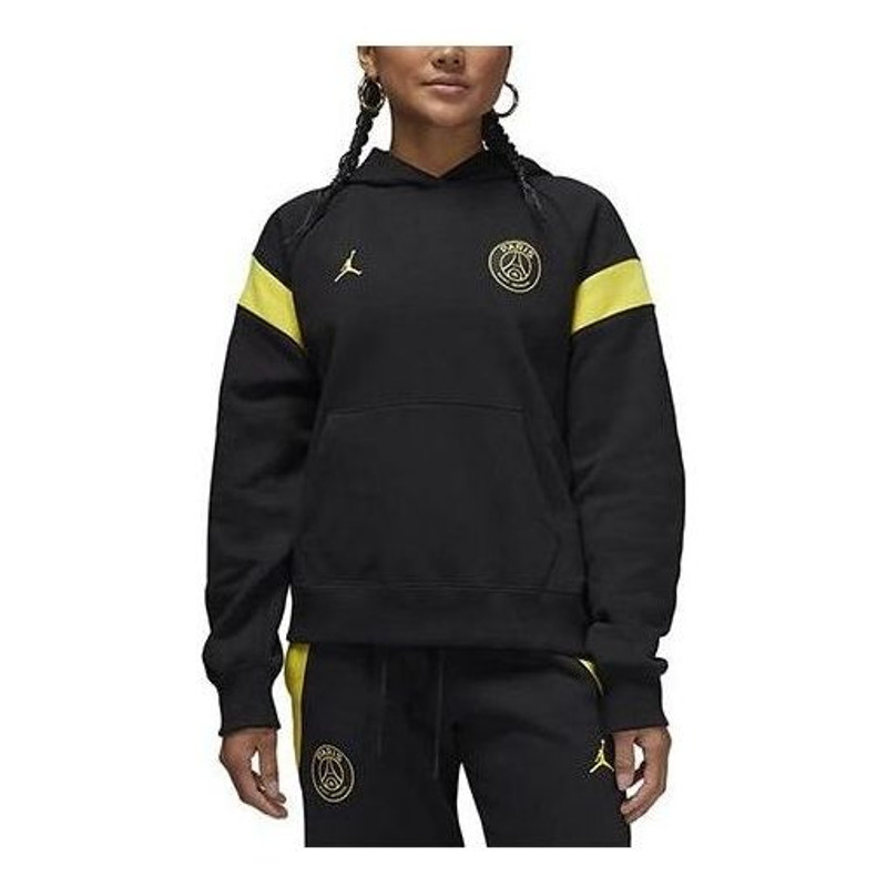 (WMNS) Air Jordan x Paris Saint-Germain Hoodie (Asia Sizing) 'Black Tour Yellow' DV2836-010 - 1