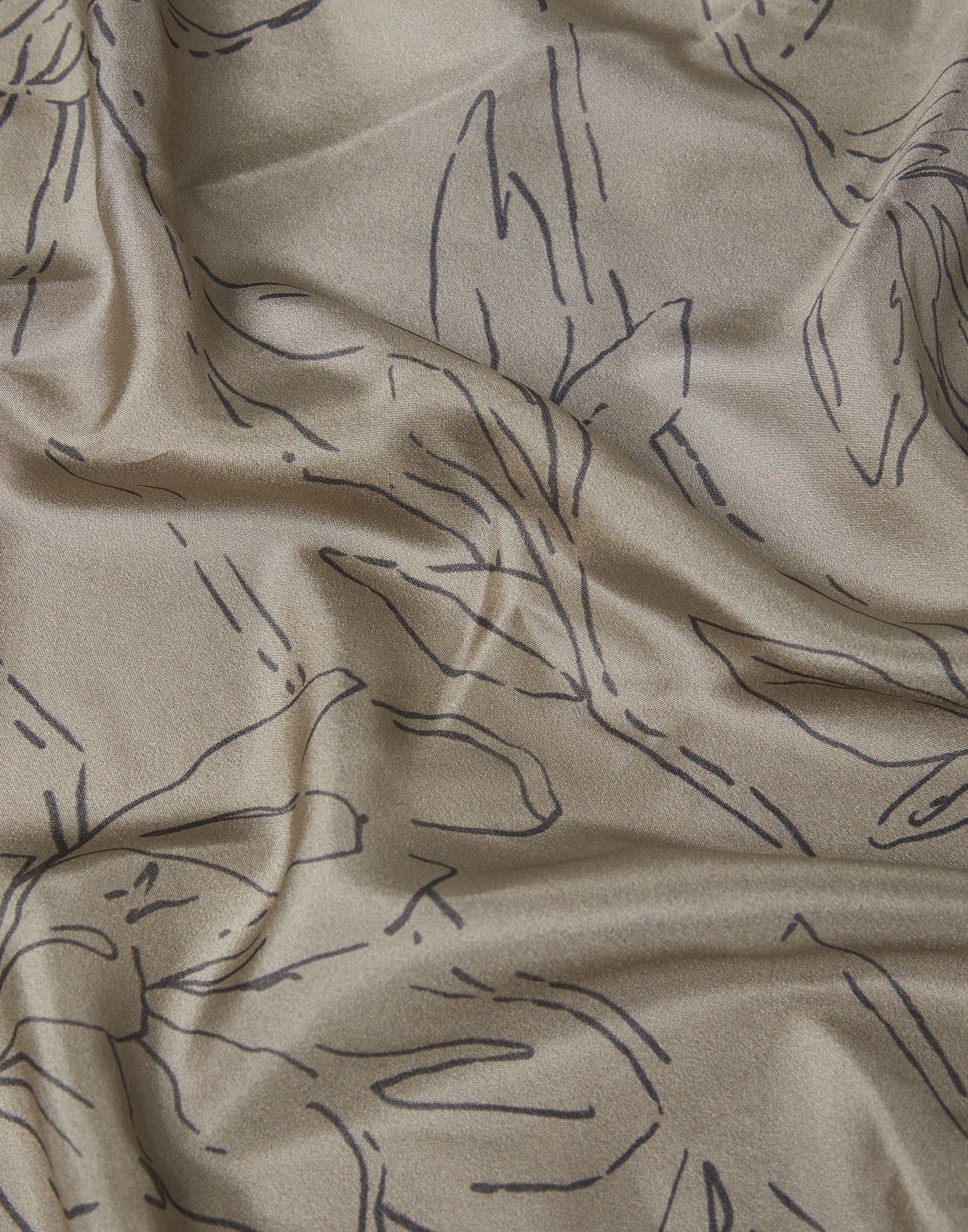 Silk magnolia print pongée foulard - 2