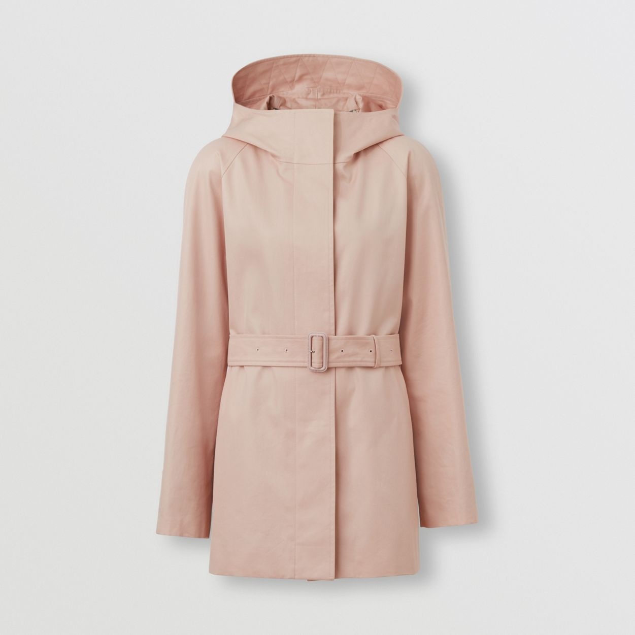 Cotton Gabardine Hooded Car Coat - 4