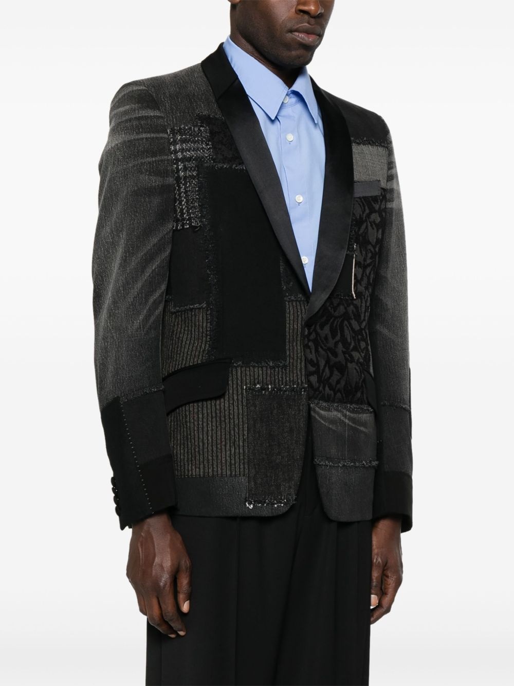 patchwork-design blazer - 3