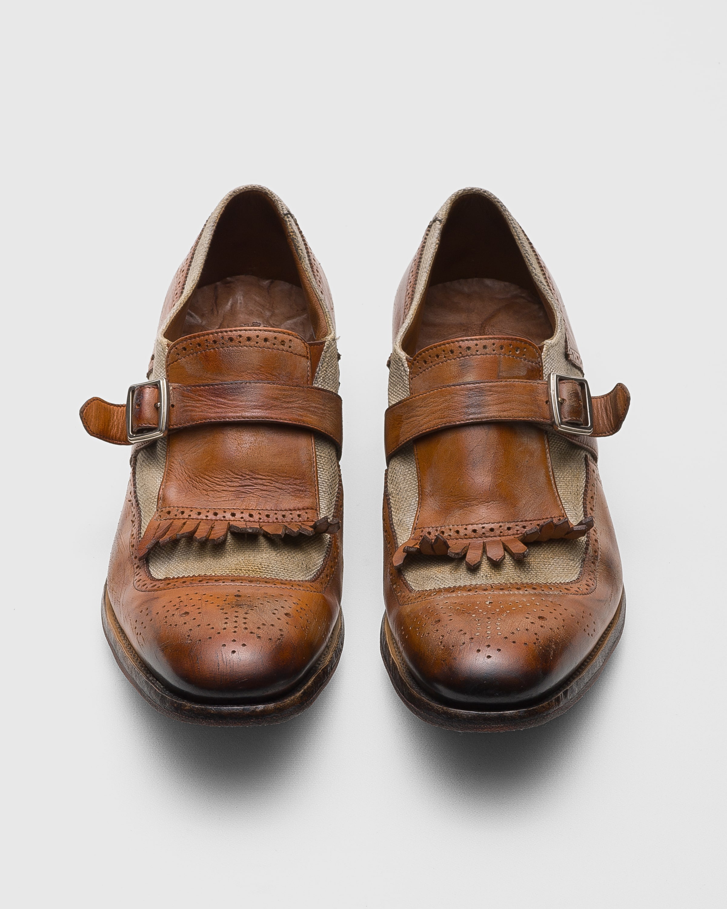 Monk Straps in calfskin and fabric - 6