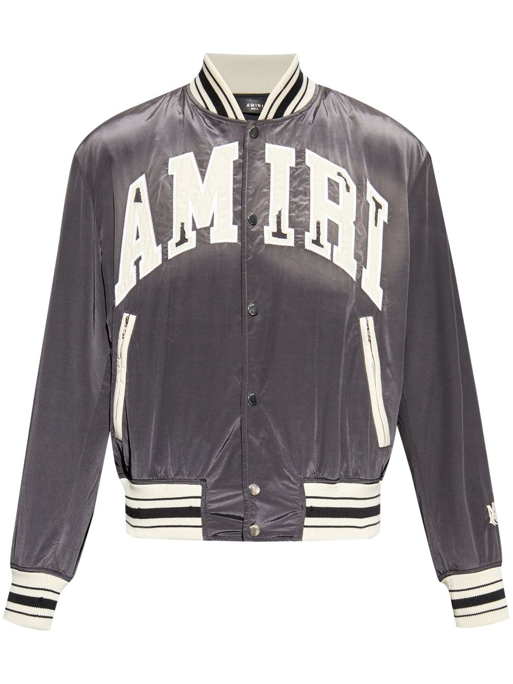 logo-embroidered bomber jacket - 1