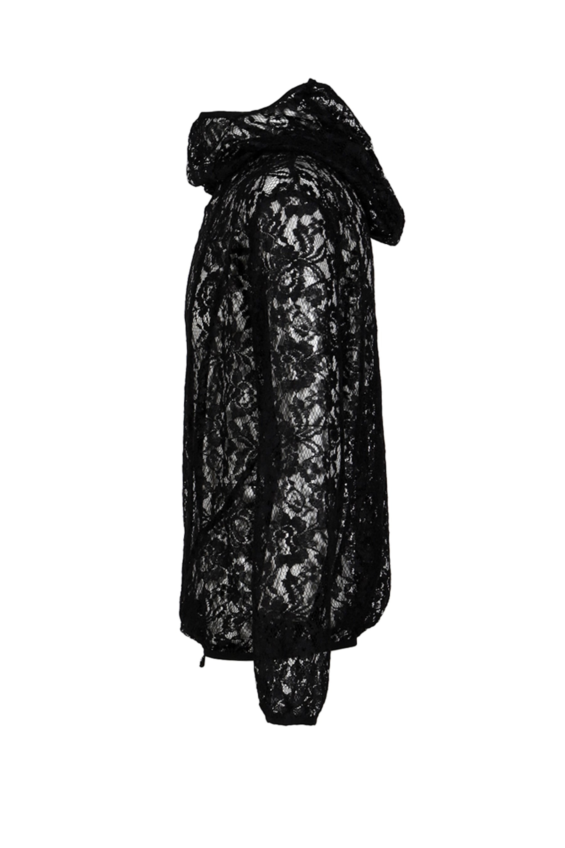 DRAPED LACE HOODIE / BLK - 8