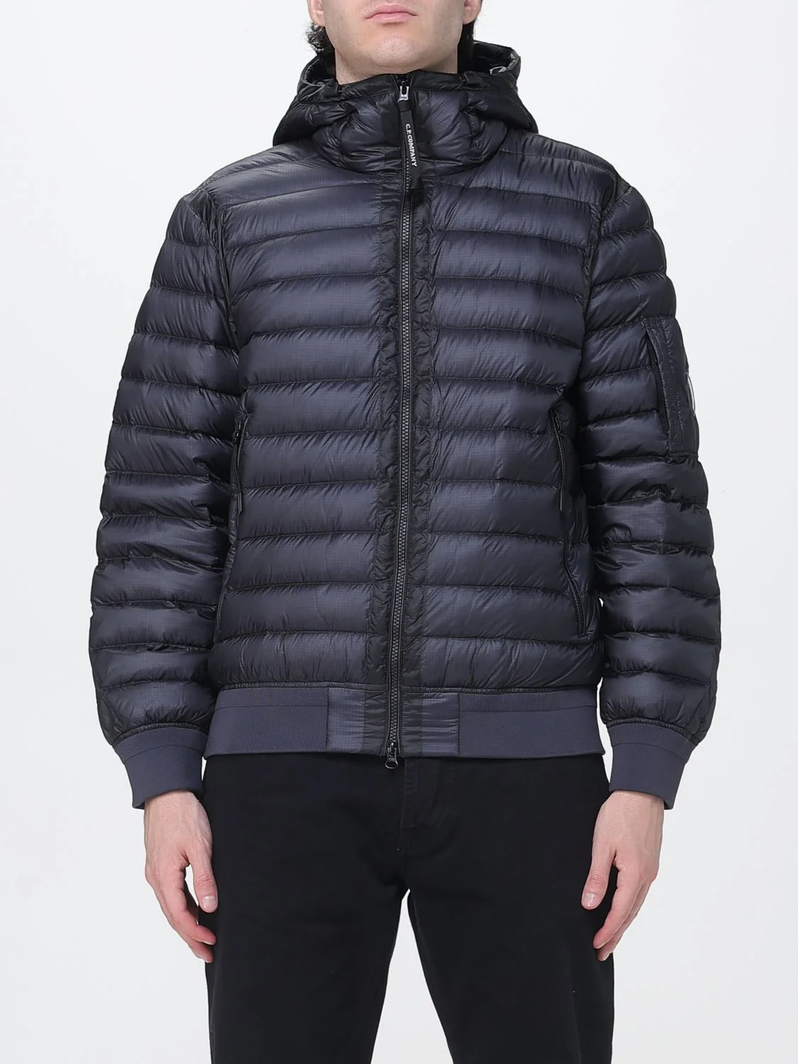 C. P. COMPANY Short Quilted Nylon Puffer Jacket with High Neck - 1