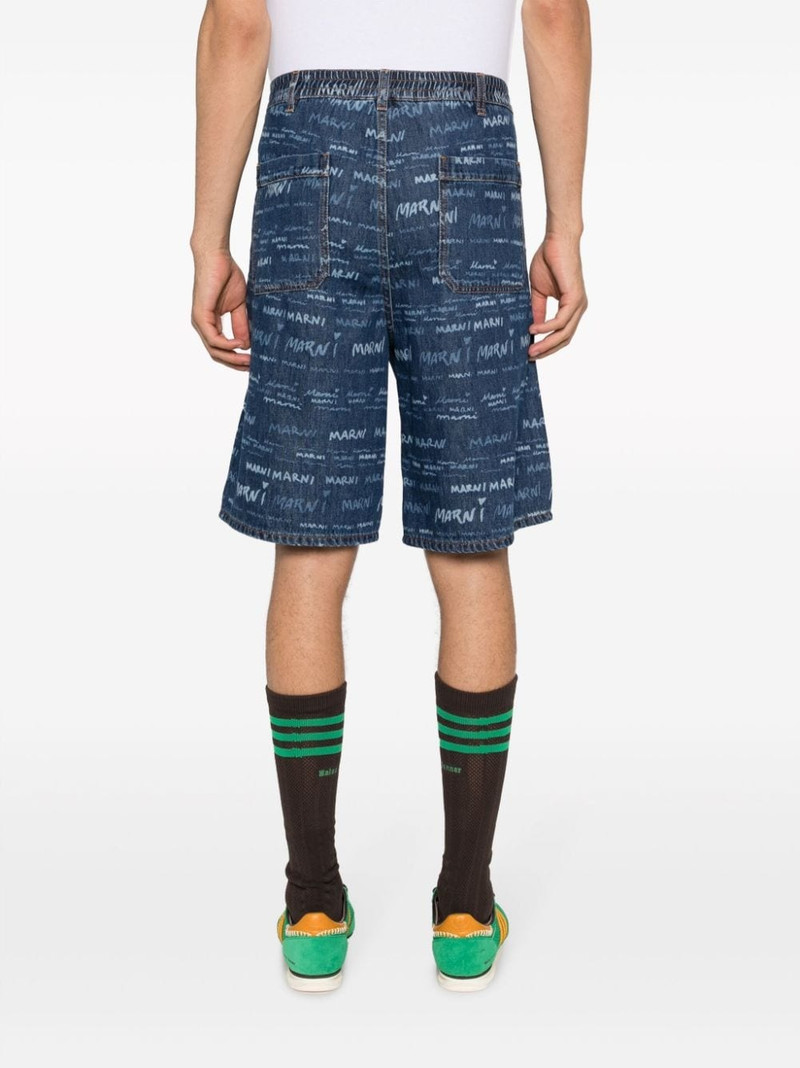 logo-print denim shorts 4