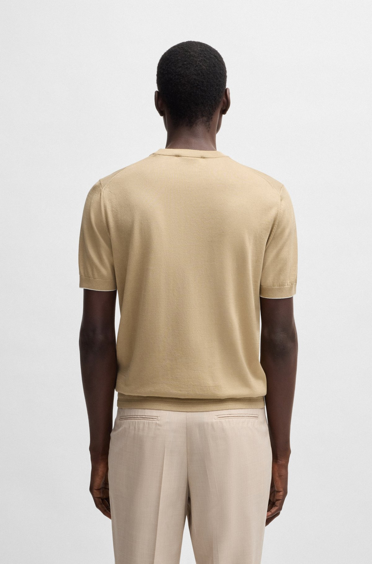 REGULAR-FIT KNIT T-SHIRT IN SILK AND COTTON - 5