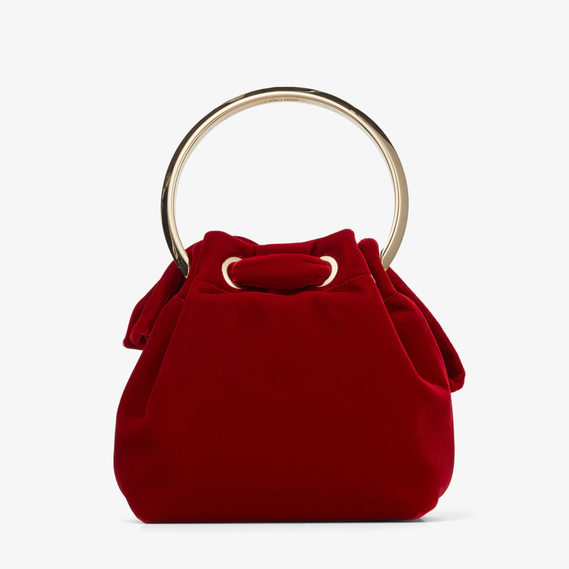 Bon Bon Red Velvet Bag With Bow 8