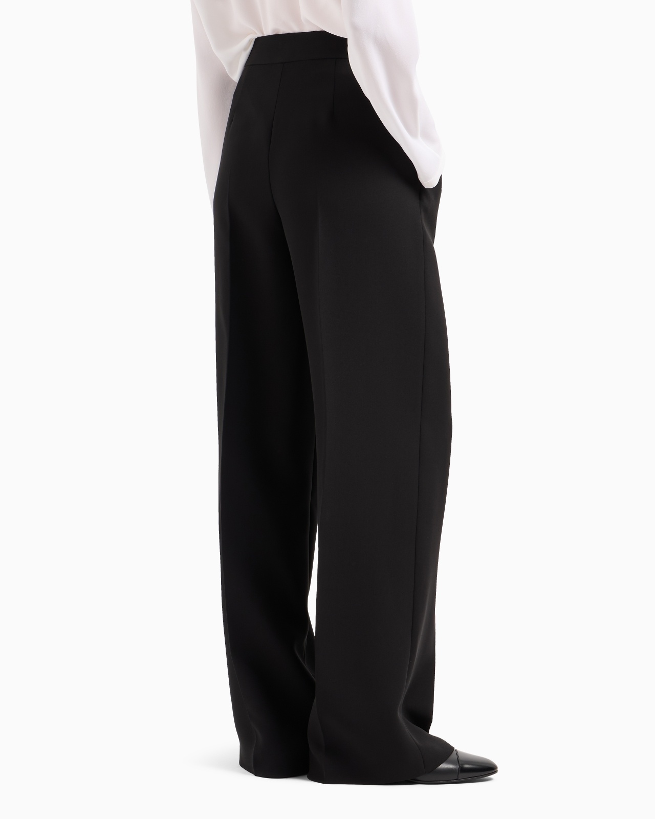 SINGLE-PLEAT, SILK CRÊPE CADY TROUSERS - 3