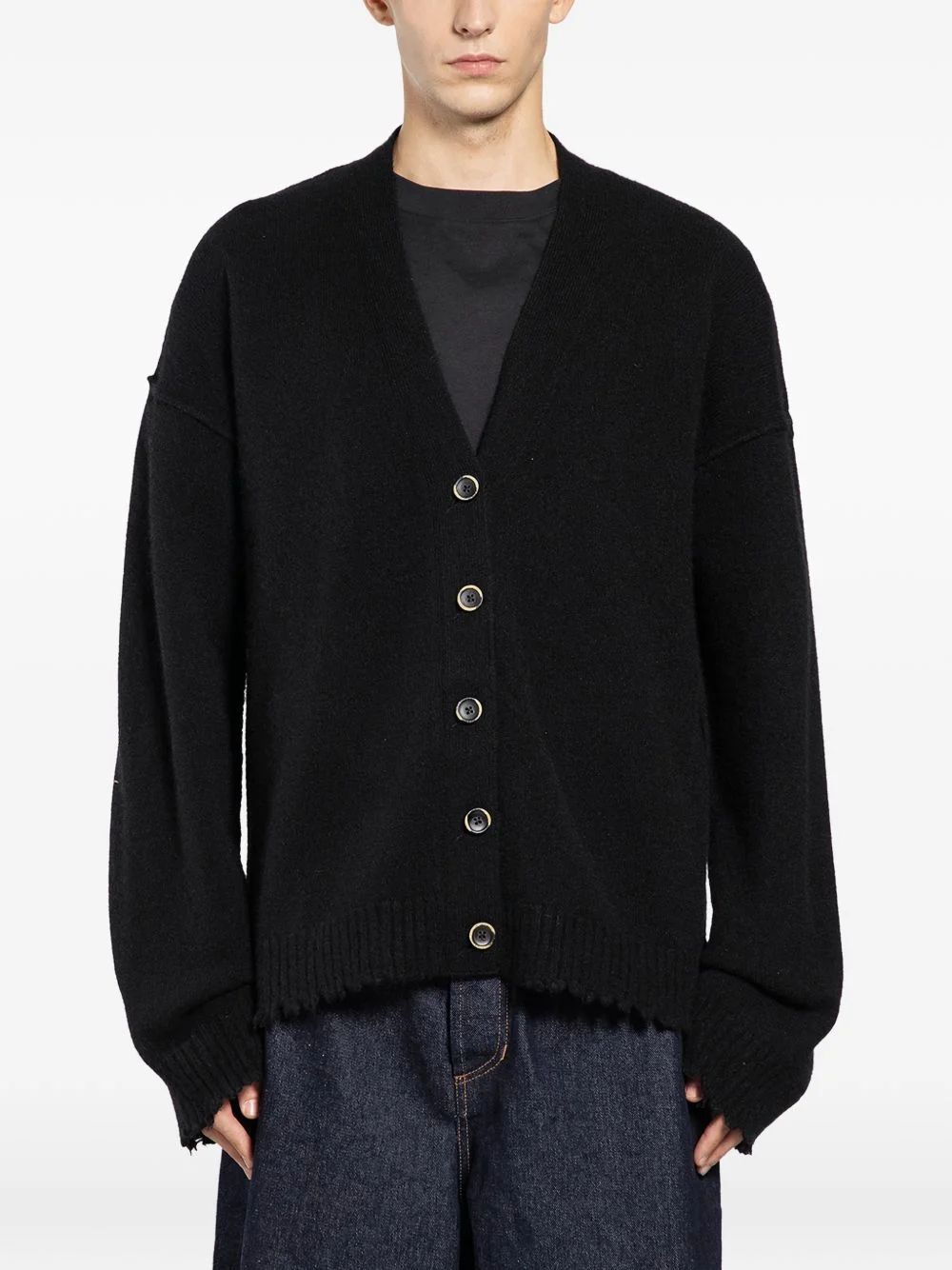 frayed over cardigan - 1