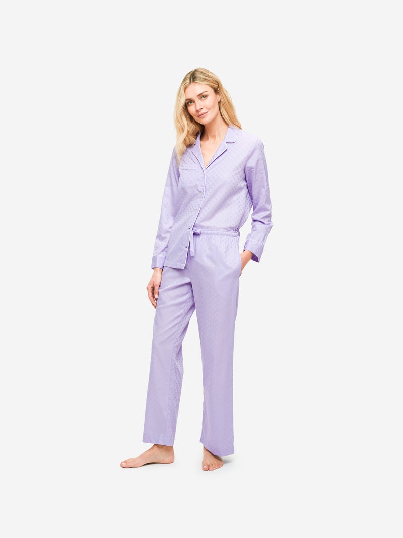 Women's Pyjamas Kate 7 Cotton Jacquard Lilac - 4
