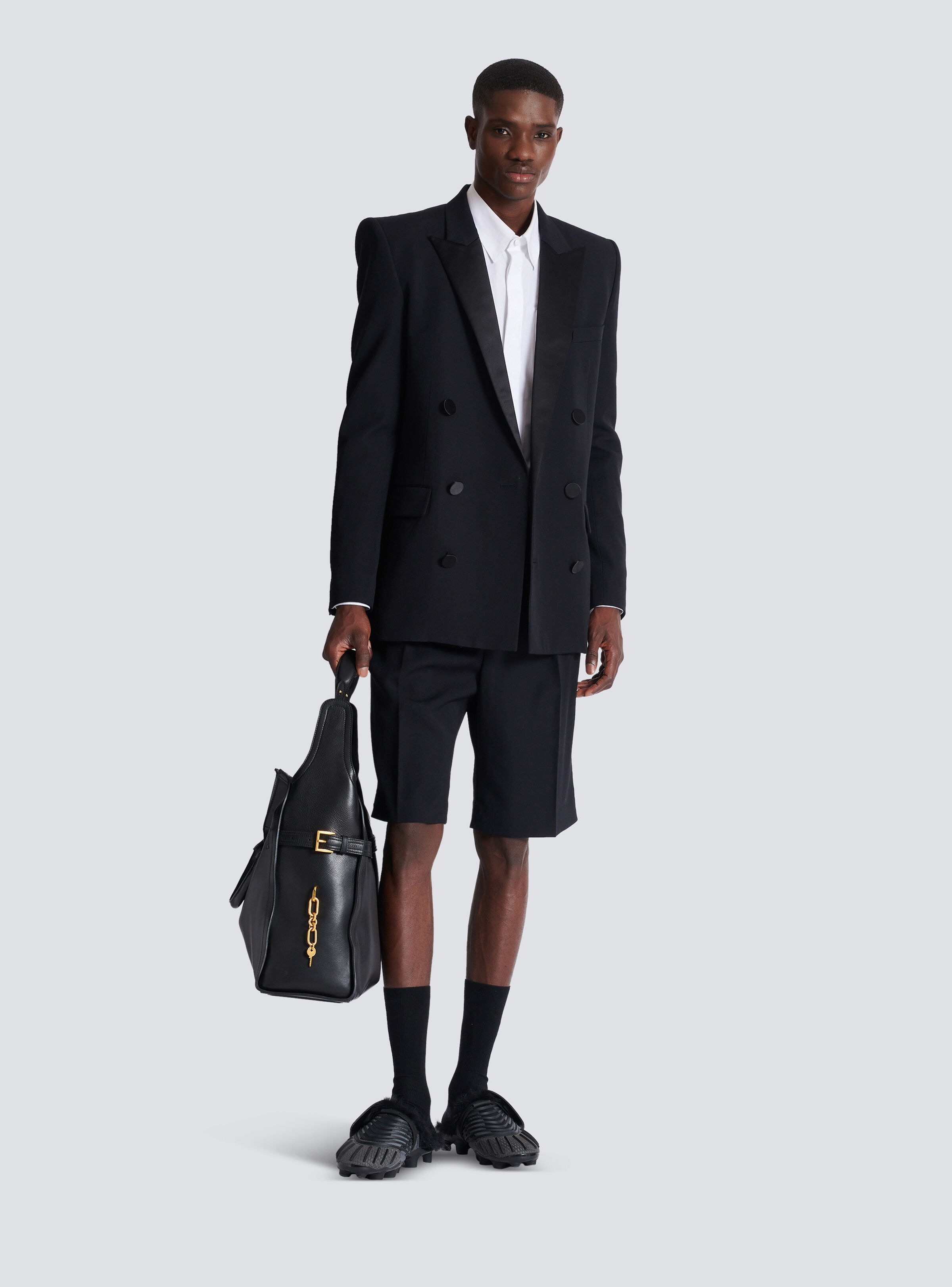 Grain de poudre blazer with satin lapels - 2