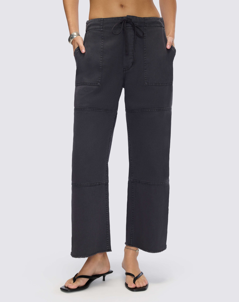Beach Pant Crop - Washed Black 3