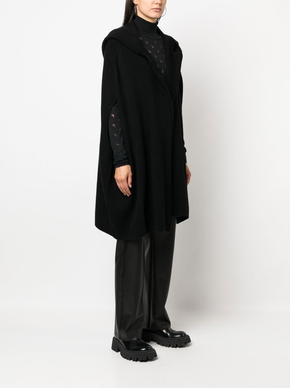 hooded knitted cardi-coat - 3