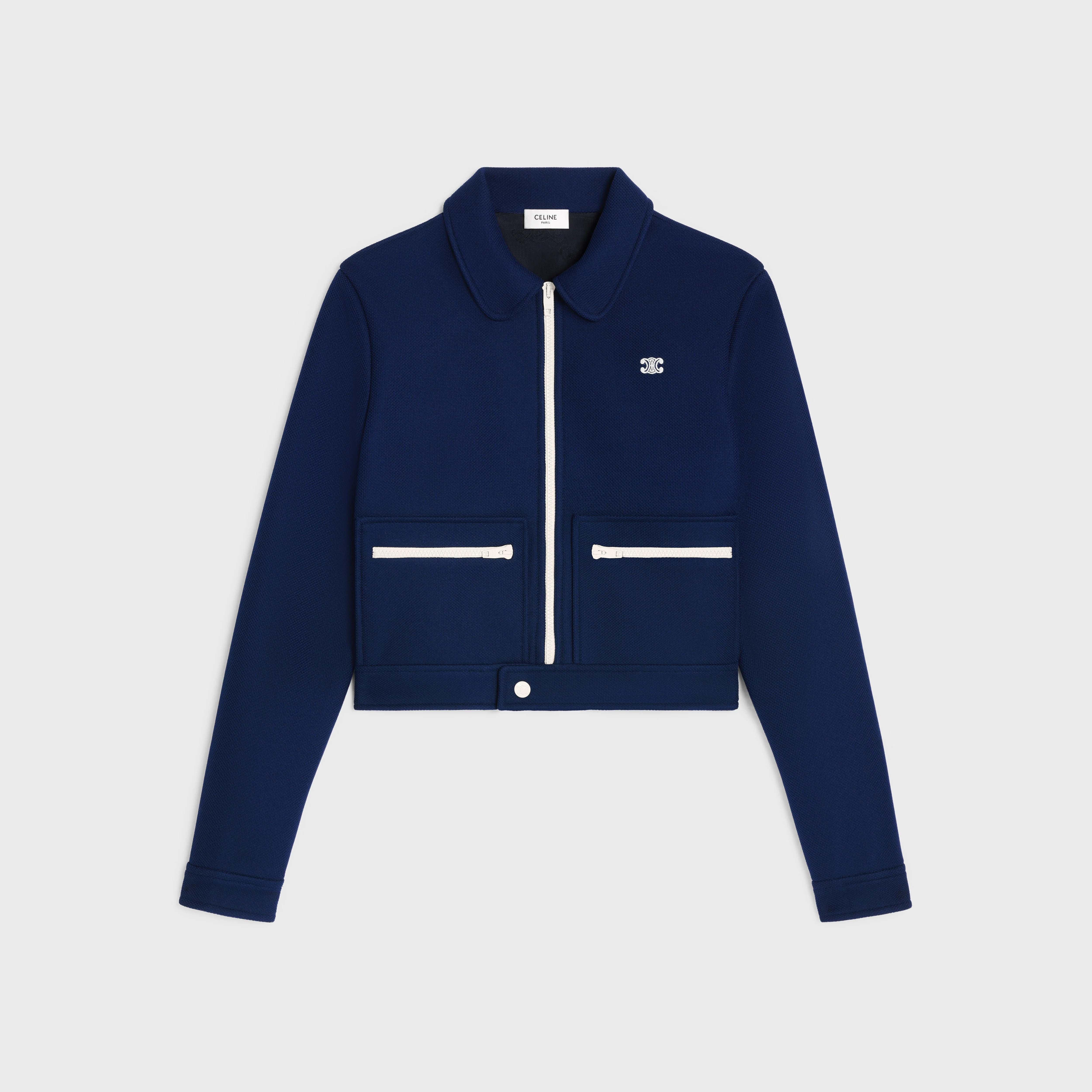 Triomphe zip-up jacket in textured jersey - 1