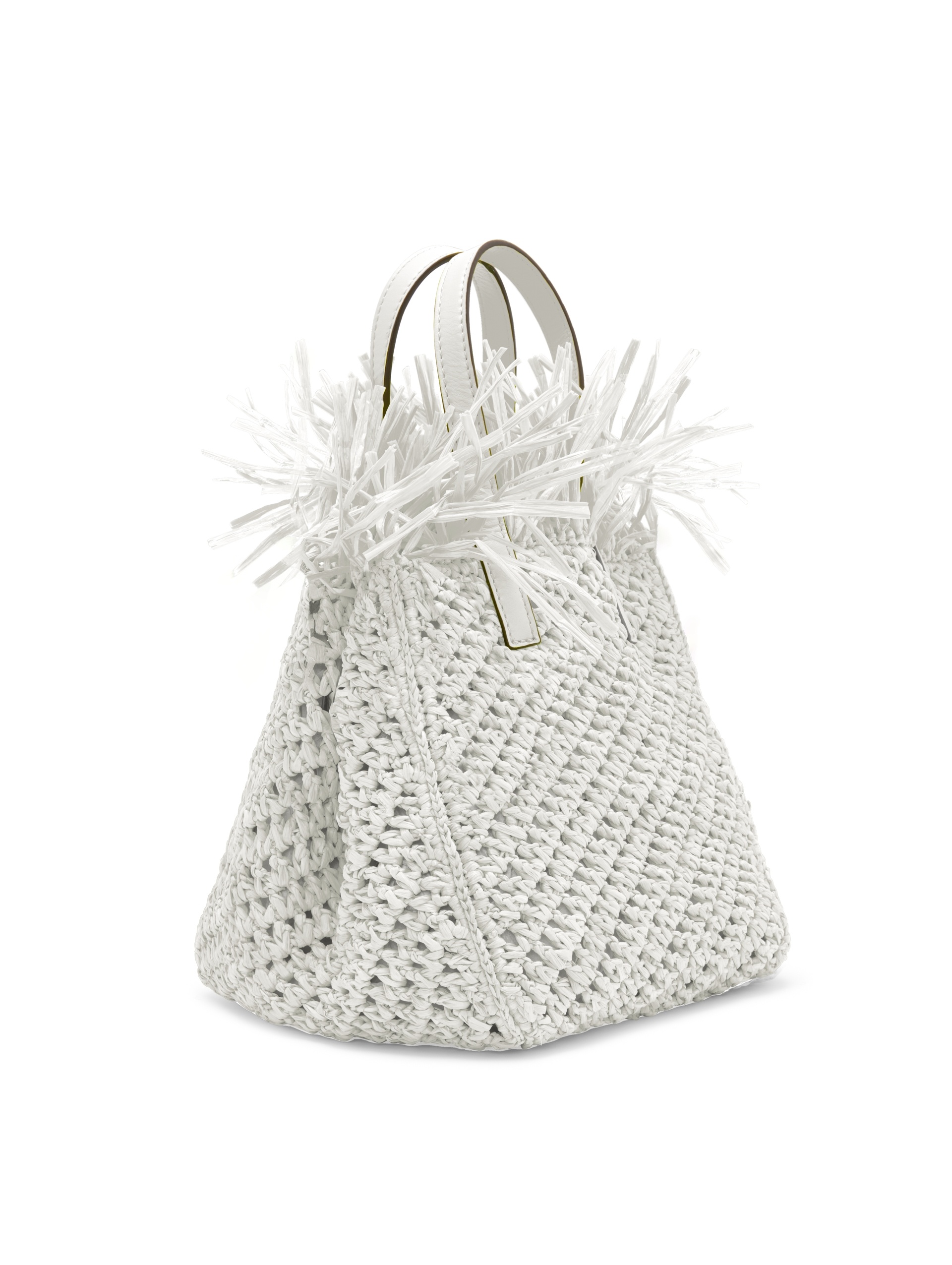 SMALL RAFFIA CROCHET SQUARE TOTE - 2