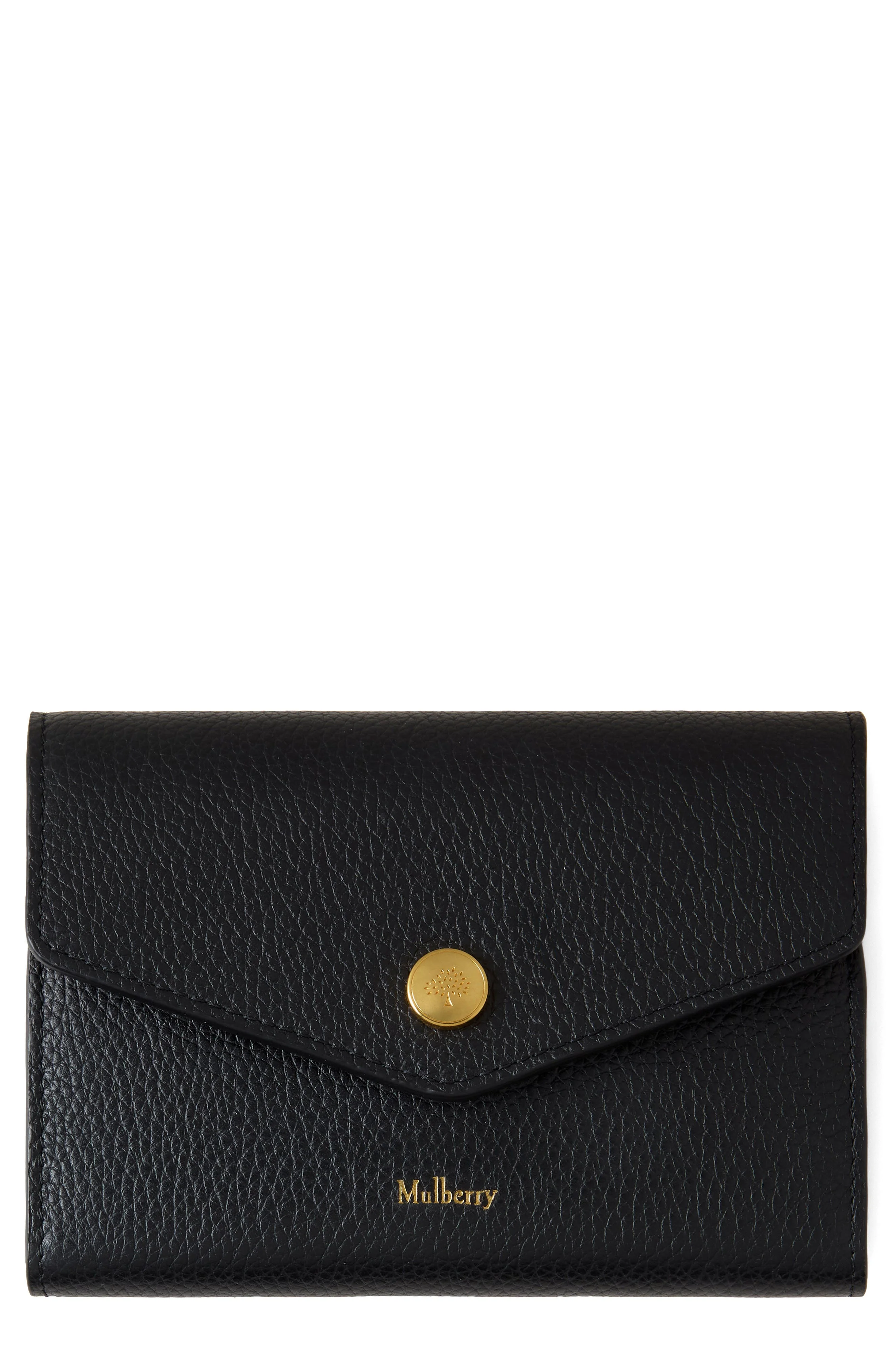 Mulberry Snap Leather Wallet in Black at Nordstrom - 1