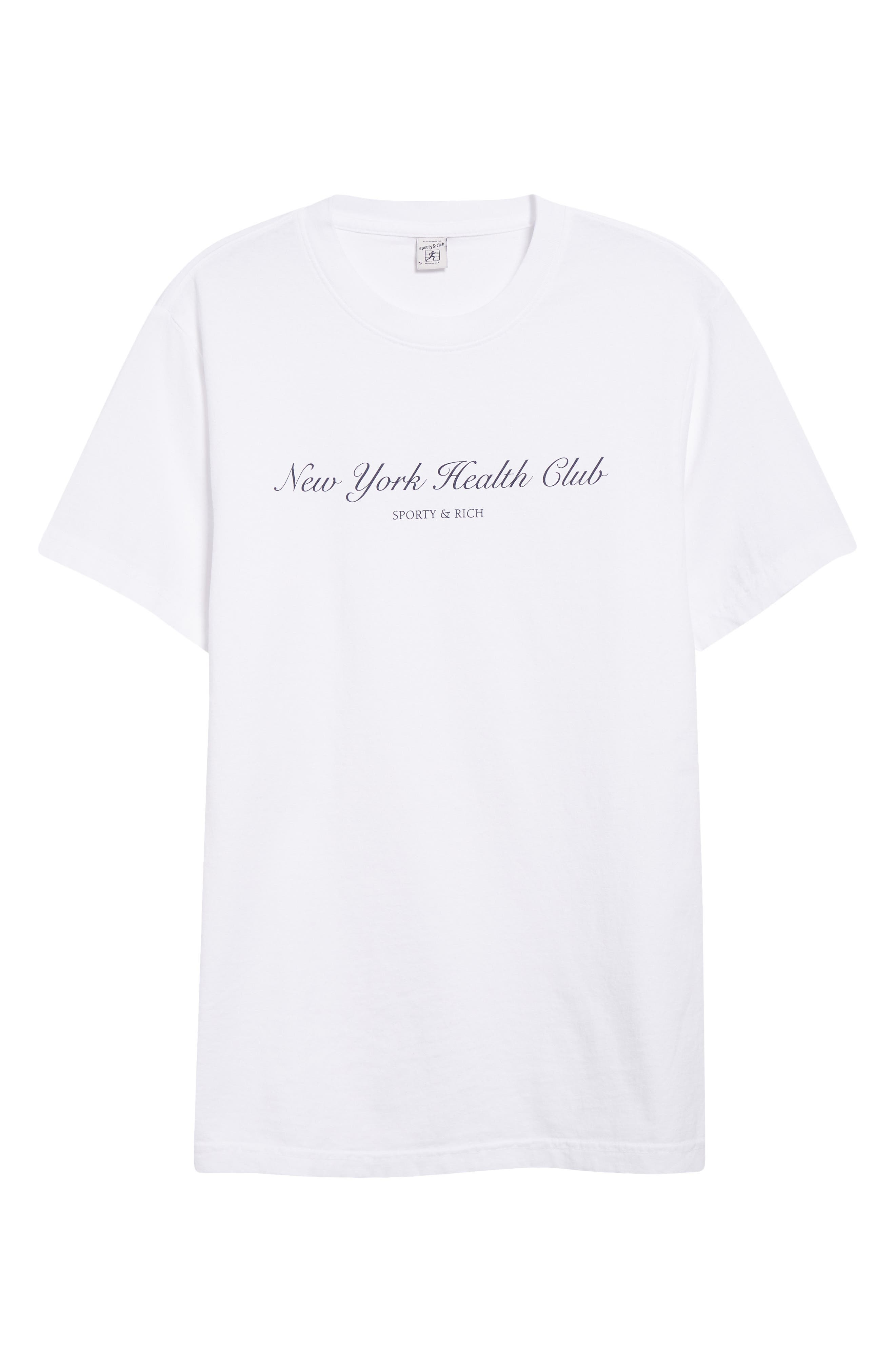 Sporty & Rich NY Health Club Cotton Graphic T-Shirt in White at Nordstrom - 6