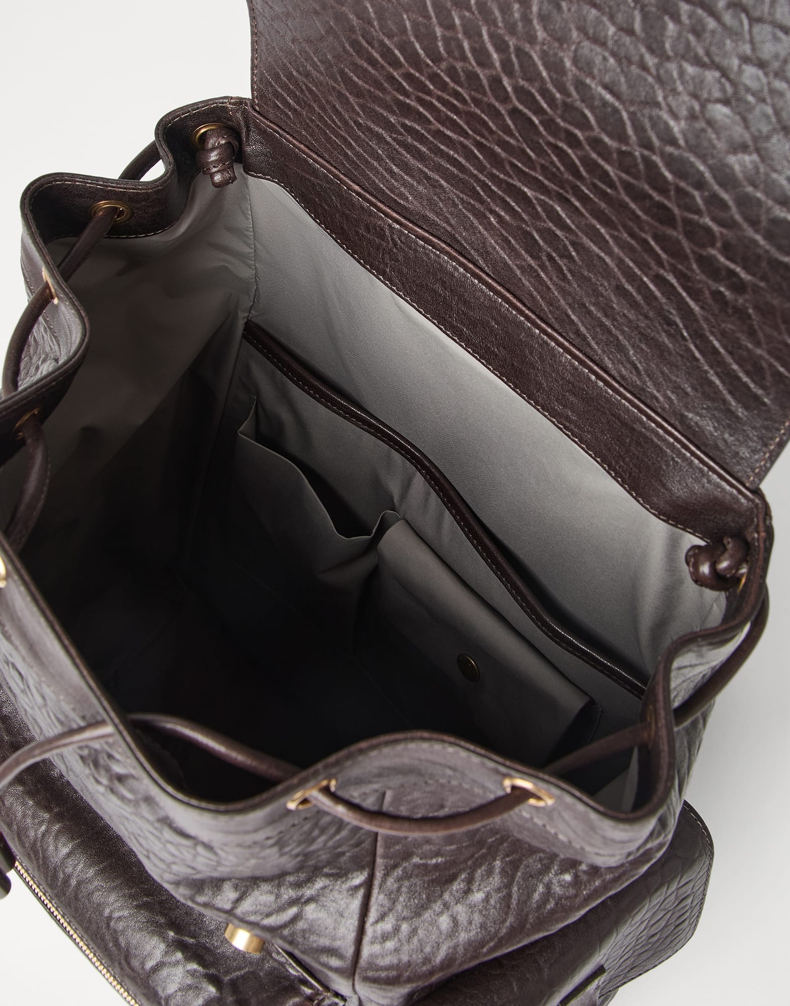 Textured grain leather city backpack - 5