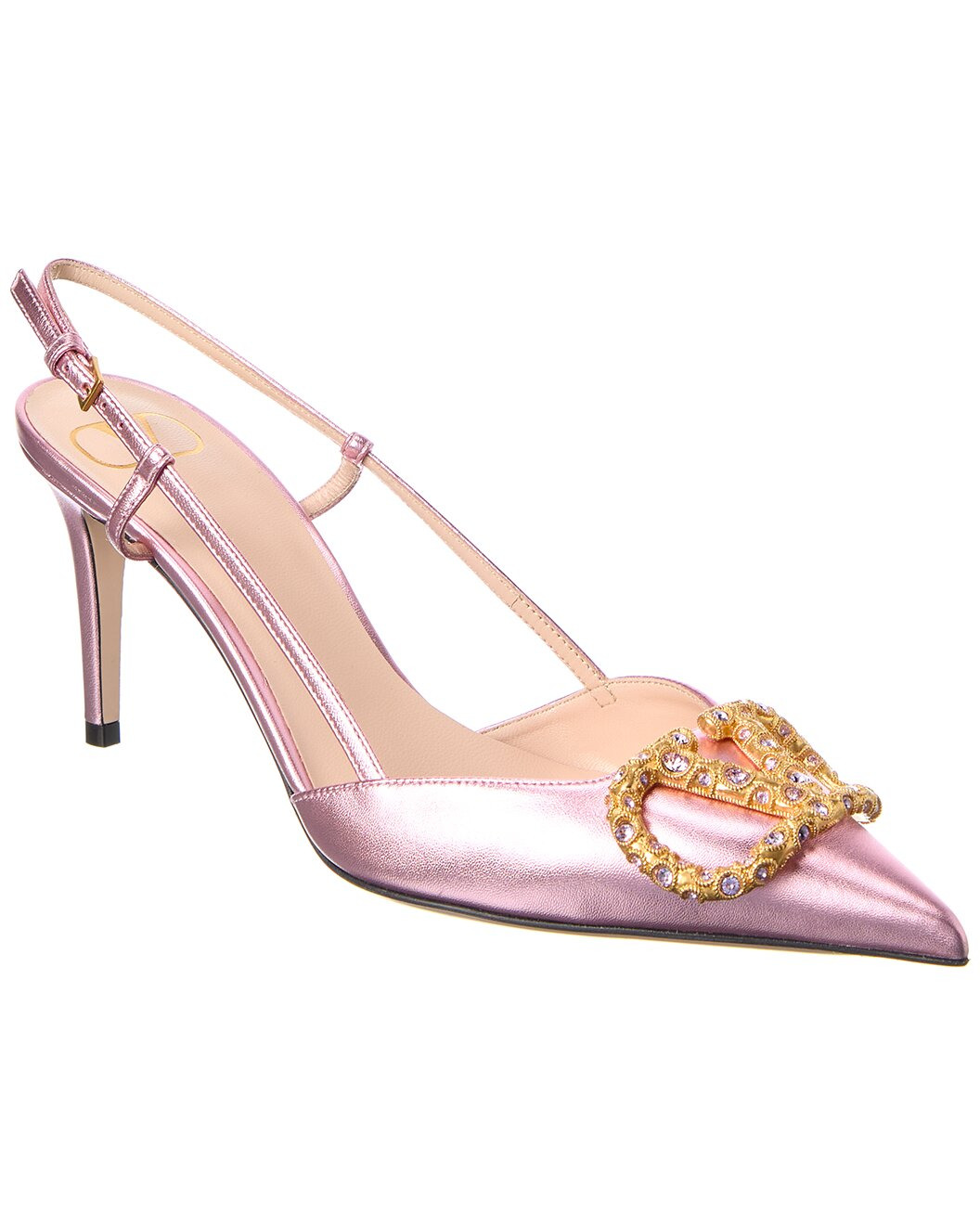 Valentino VLogo Signature 80 Leather Slingback Pump - 1