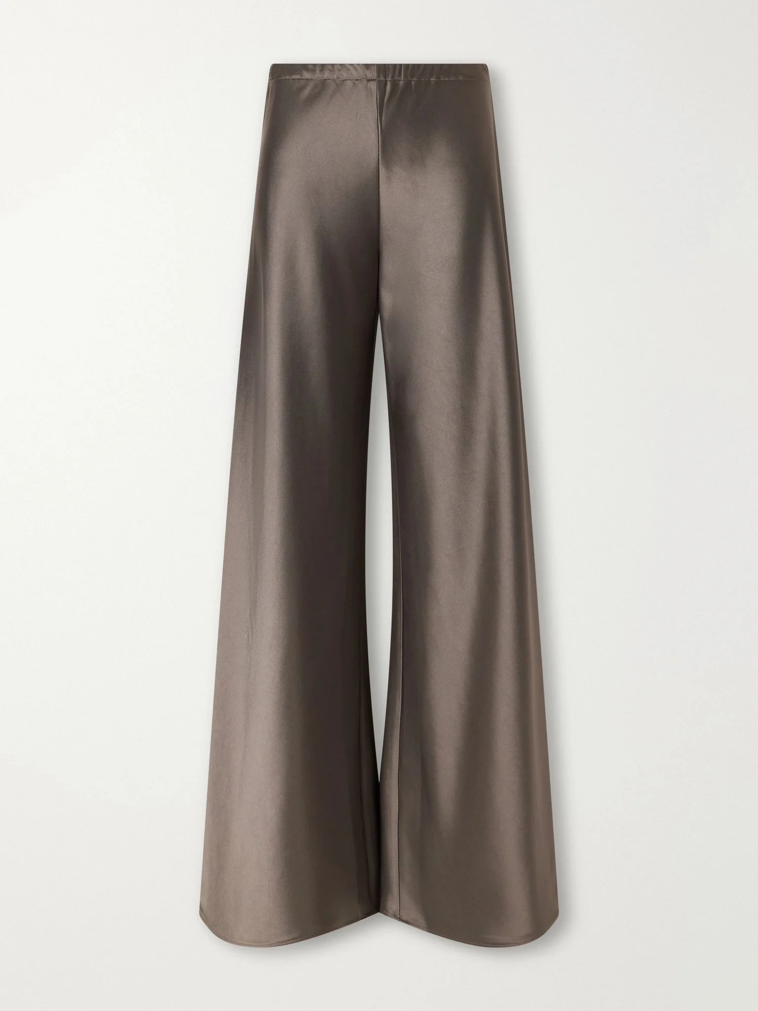 Colby satin wide-leg pants Taupe - 1