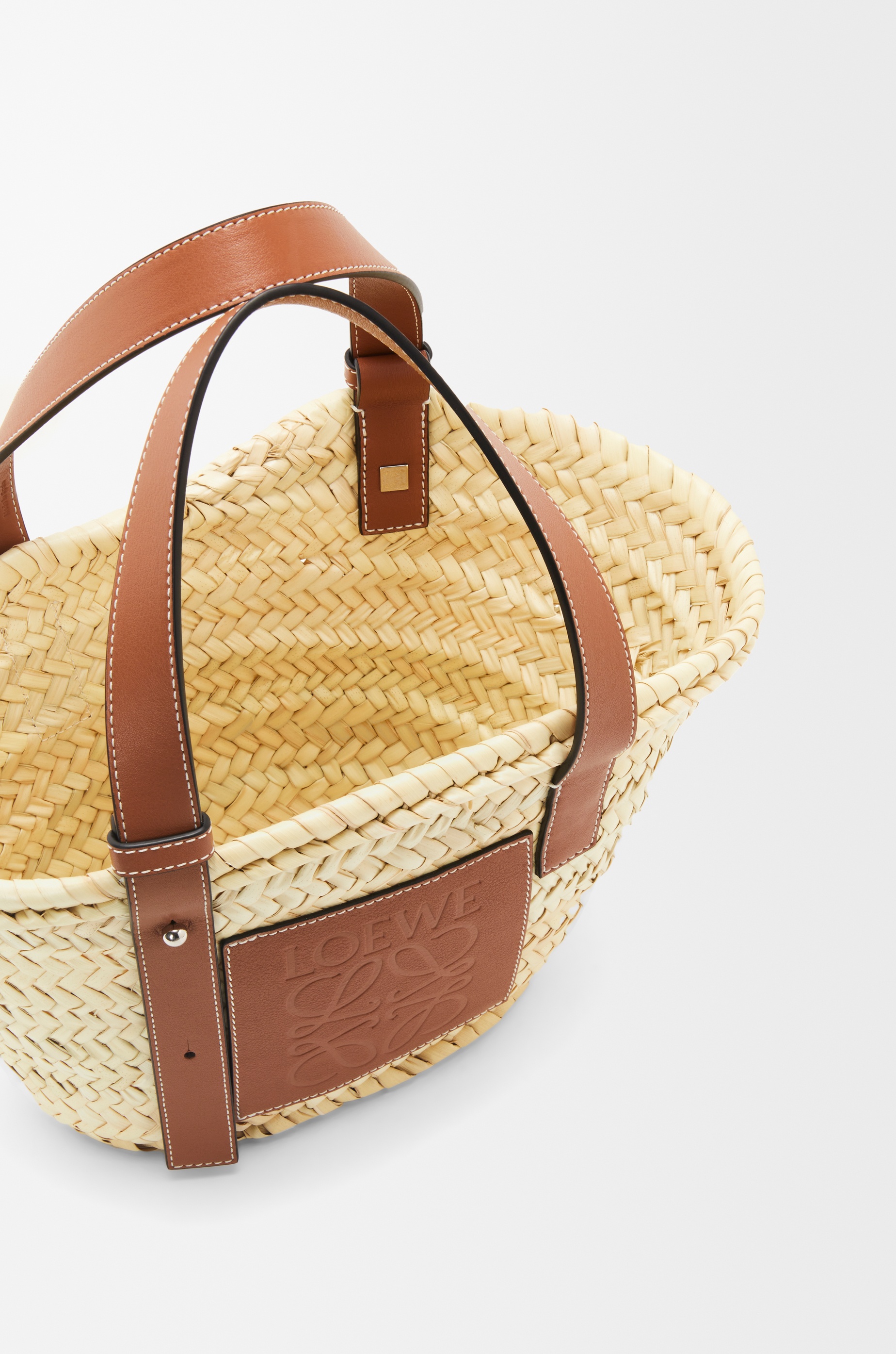 Small Basket bag in palm leaf and calfskin - 6