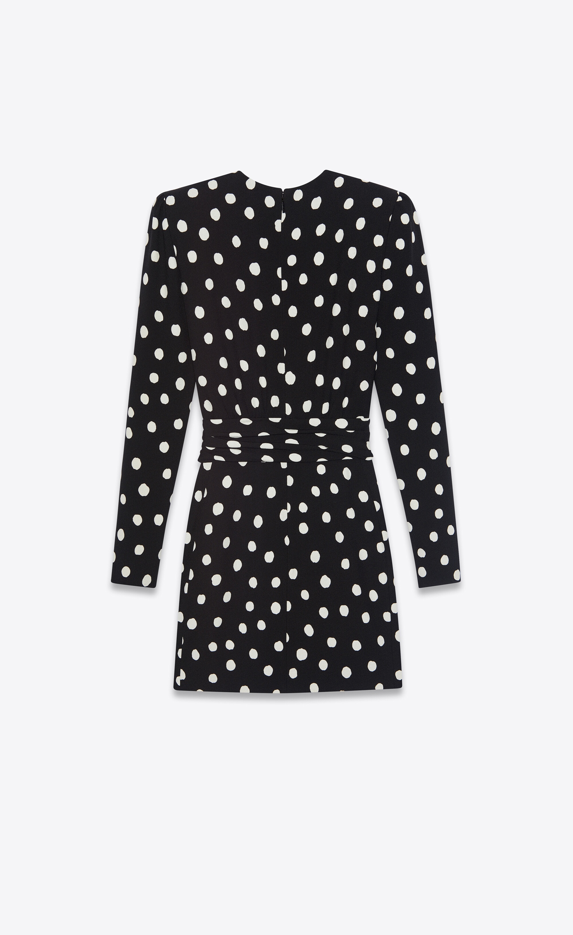 plunging knot mini dress in dotted sablé - 2