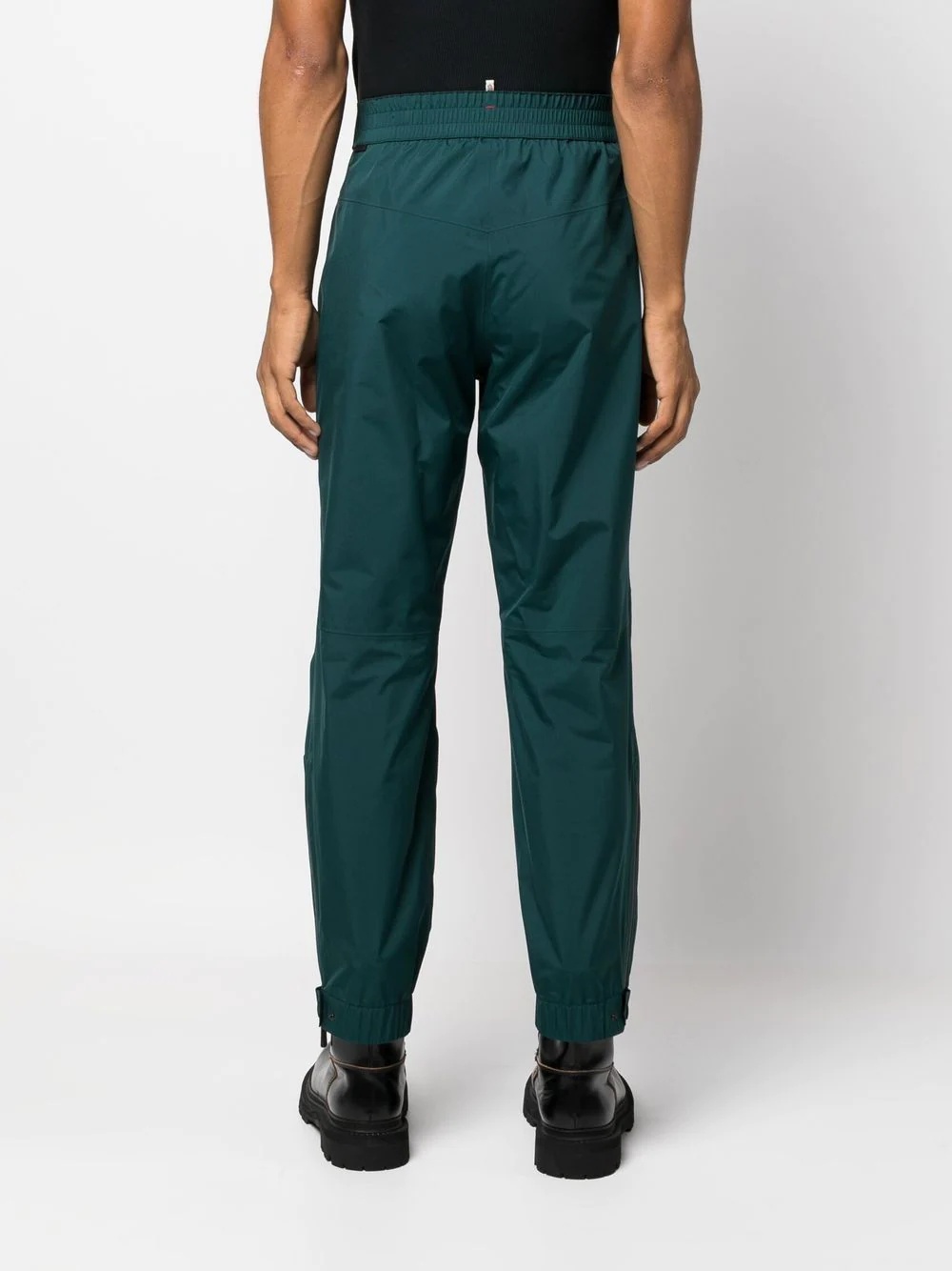 elasticated-waist straight-leg trousers - 4