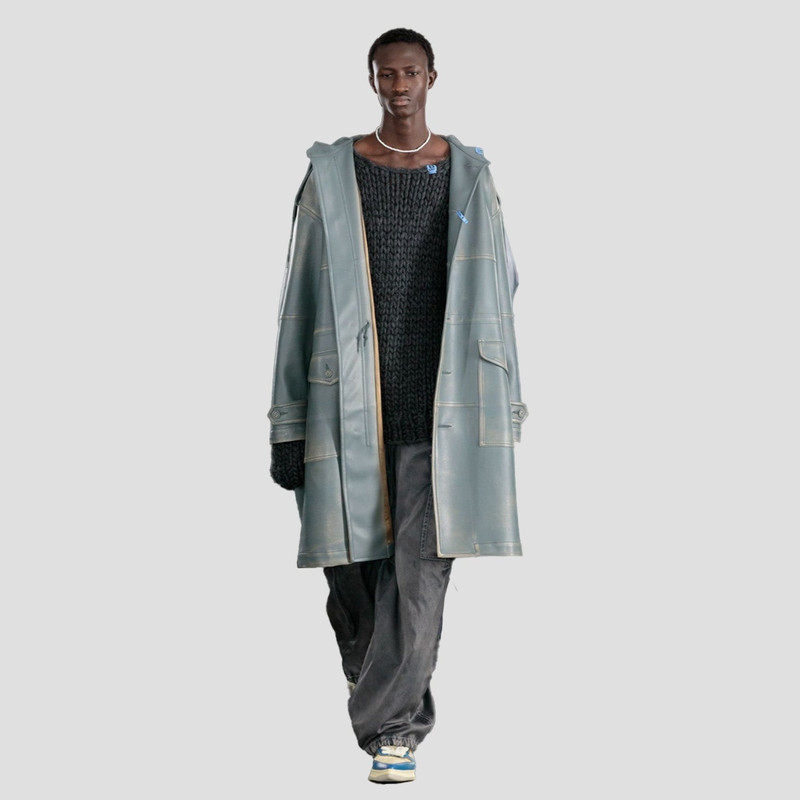 Maison MIHARAYASUHIRO SYNTHETIC LEATHER HOODED COAT outlook