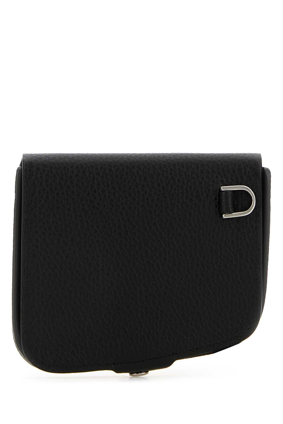 Salvatore Ferragamo Men Black Leather Coin Purse - 3