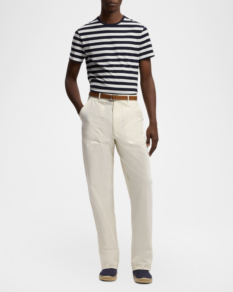 Ralph Lauren Striped Lisle-Piqué Crewneck T-Shirt outlook