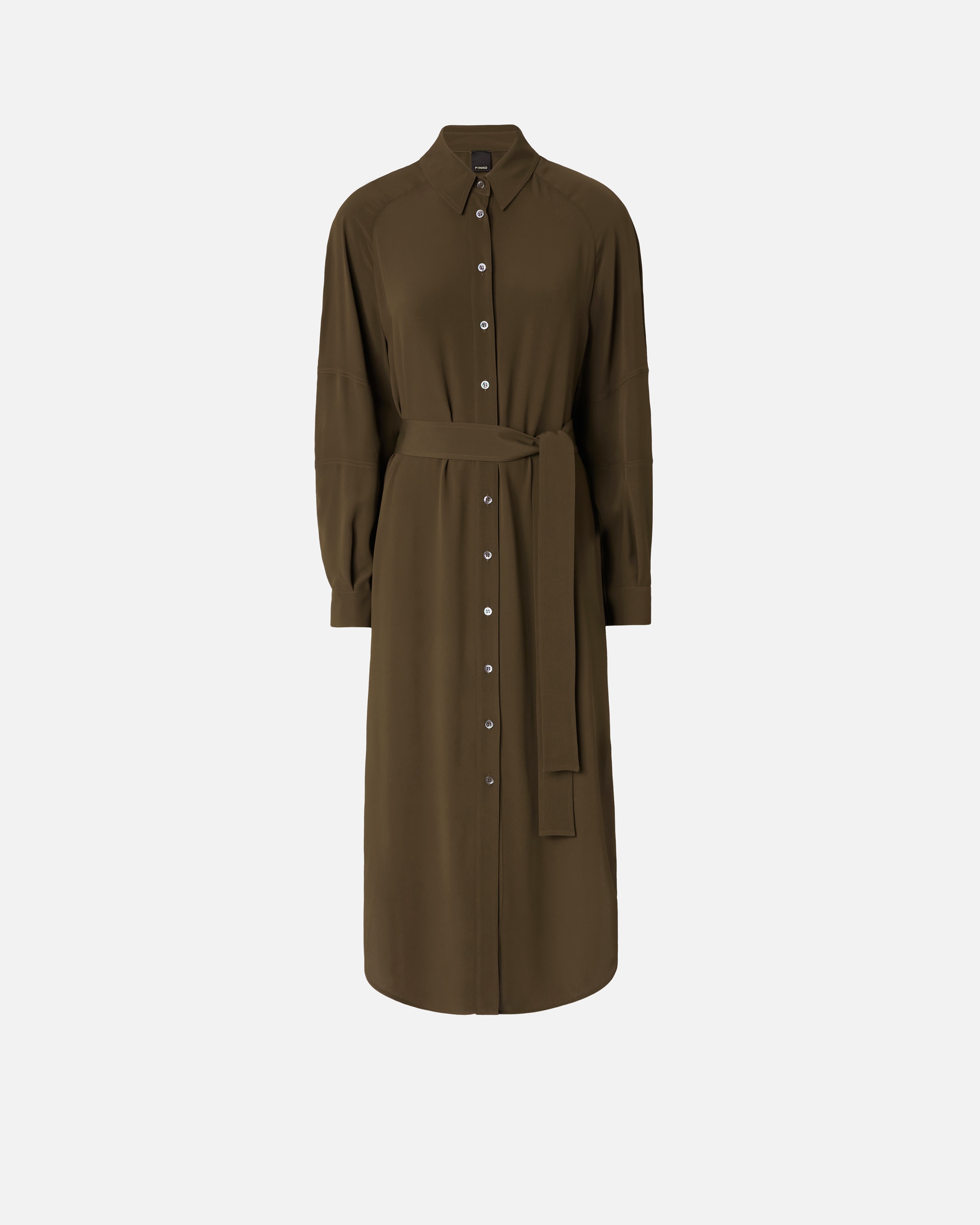 SILK-BLEND MIDI SHIRT DRESS - 1