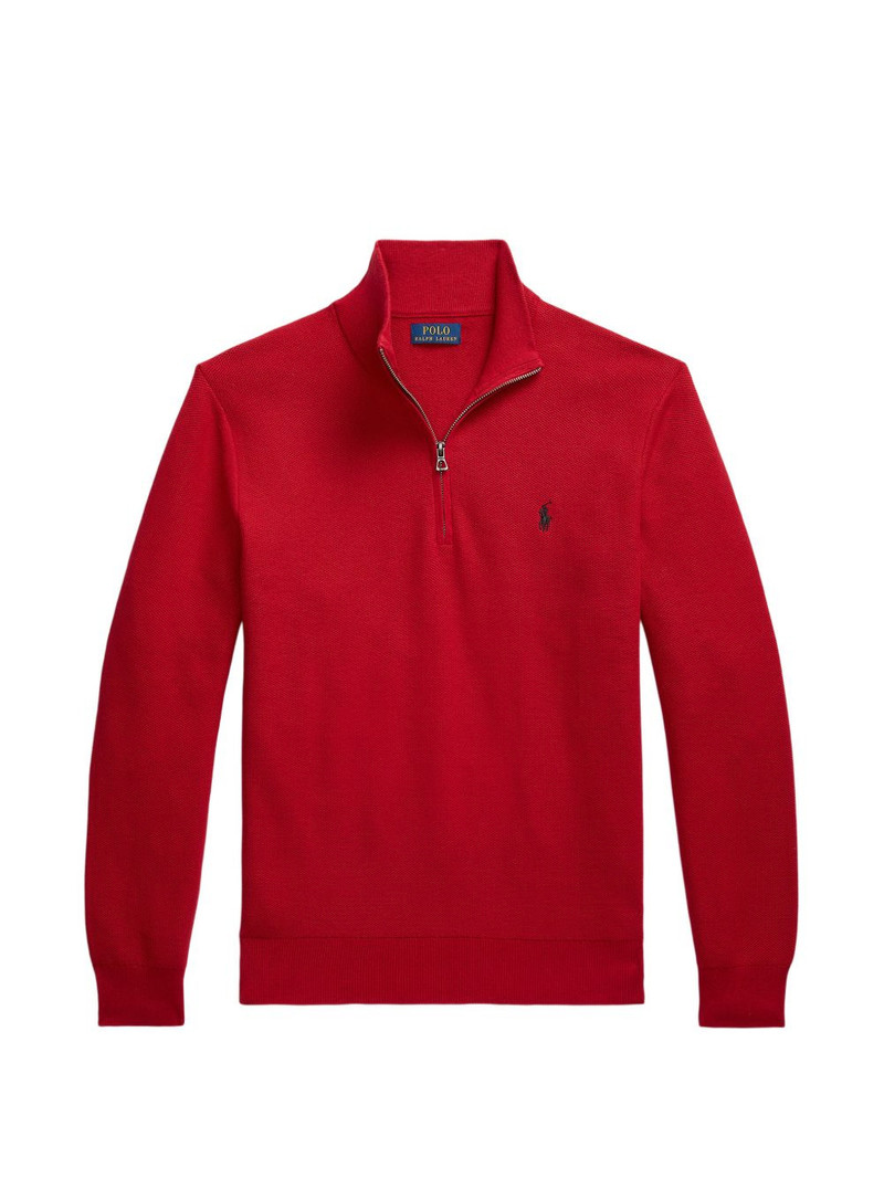 quarter-zip waffle-knit sweater 1