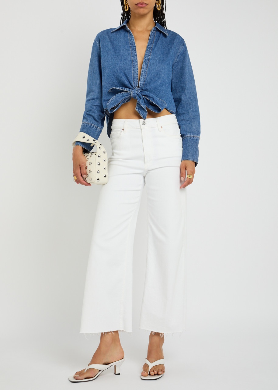 Alice + Olivia Hannon Chambray Denim Shirt - 4