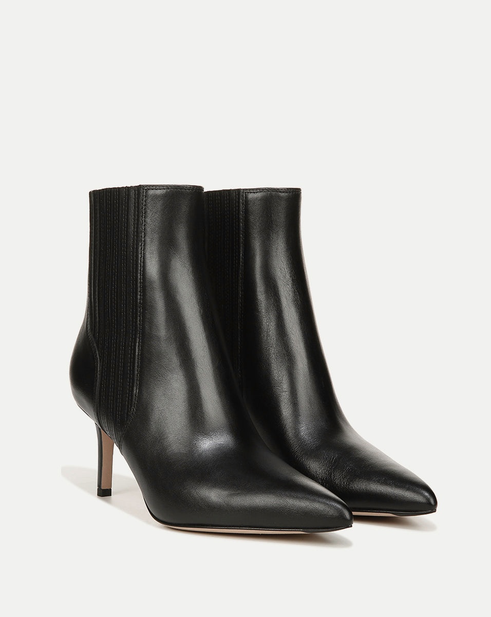 LISA LEATHER MID-HEEL BOOTIE - 2