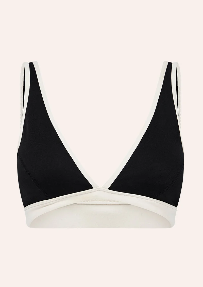 VIBE SPORTS BRA IN BLACK & WHISPER WHITE - 1