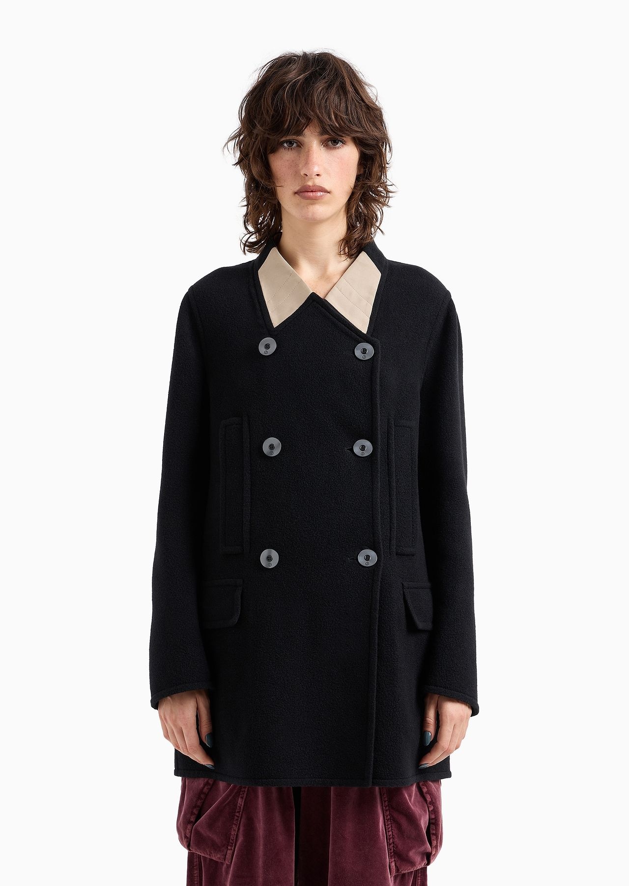 Double-breasted pea coat in double cashmere - 2