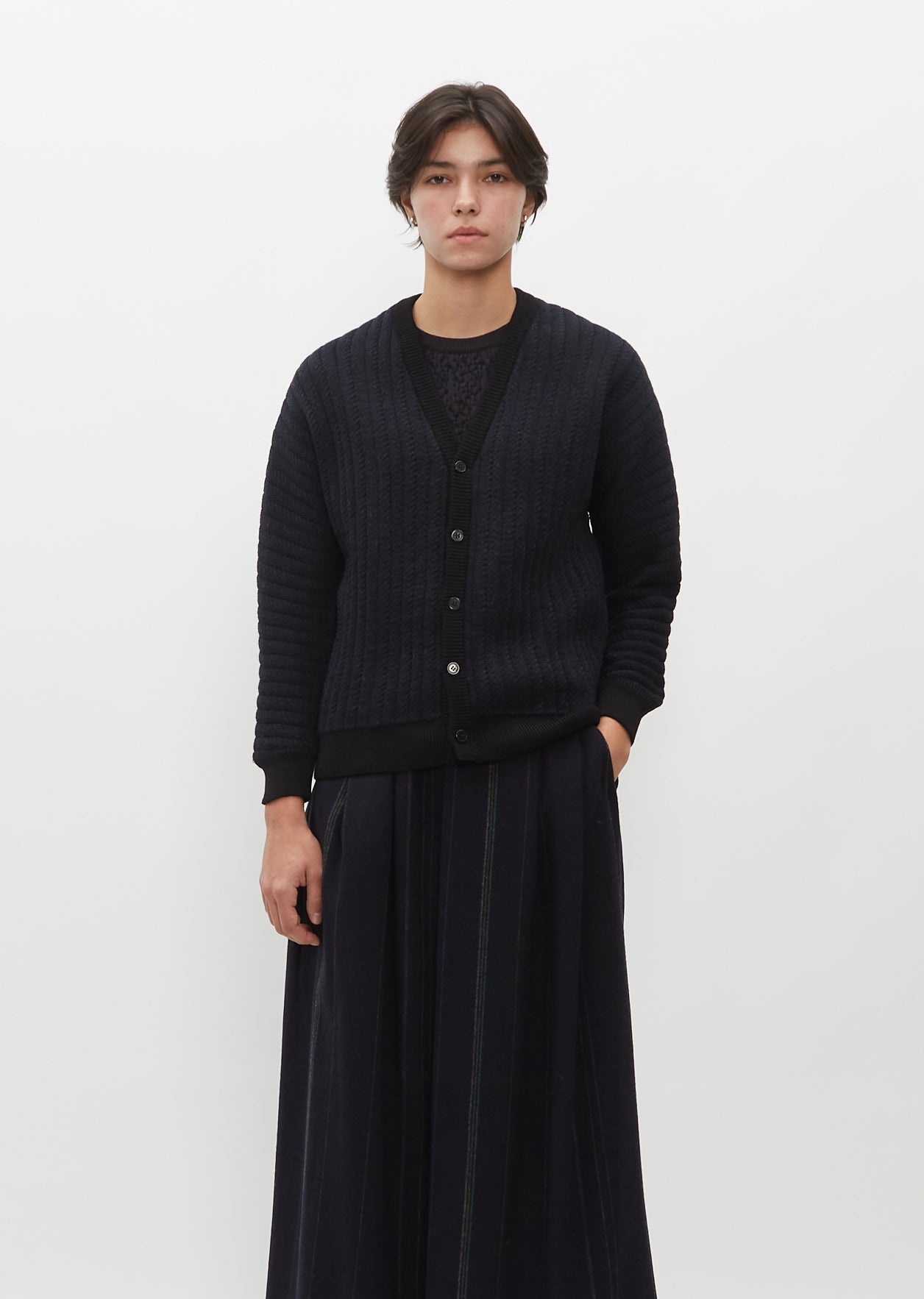 Serge Wool and Cotton Cardigan - 1