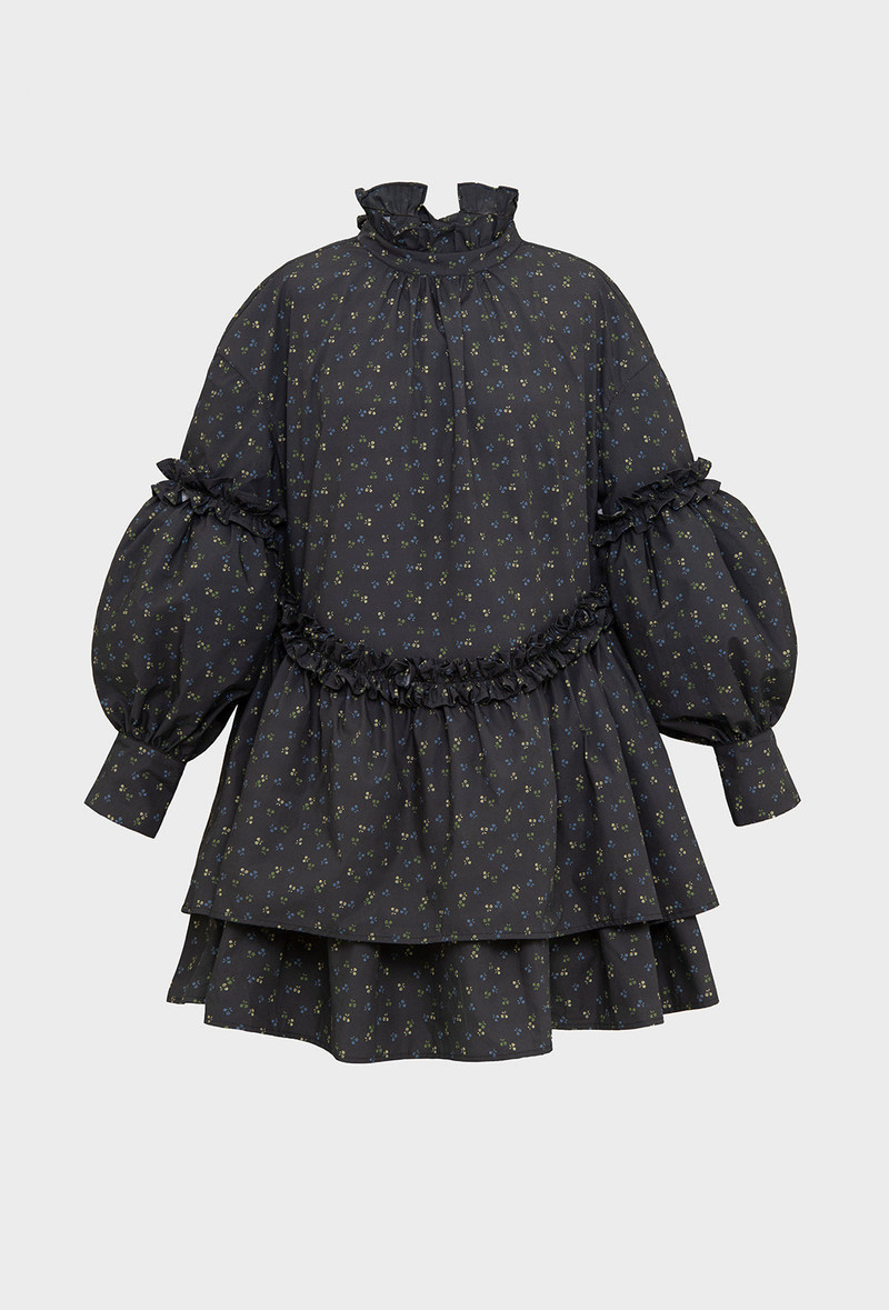 Irene Dress - Black Ditzy Floral 4