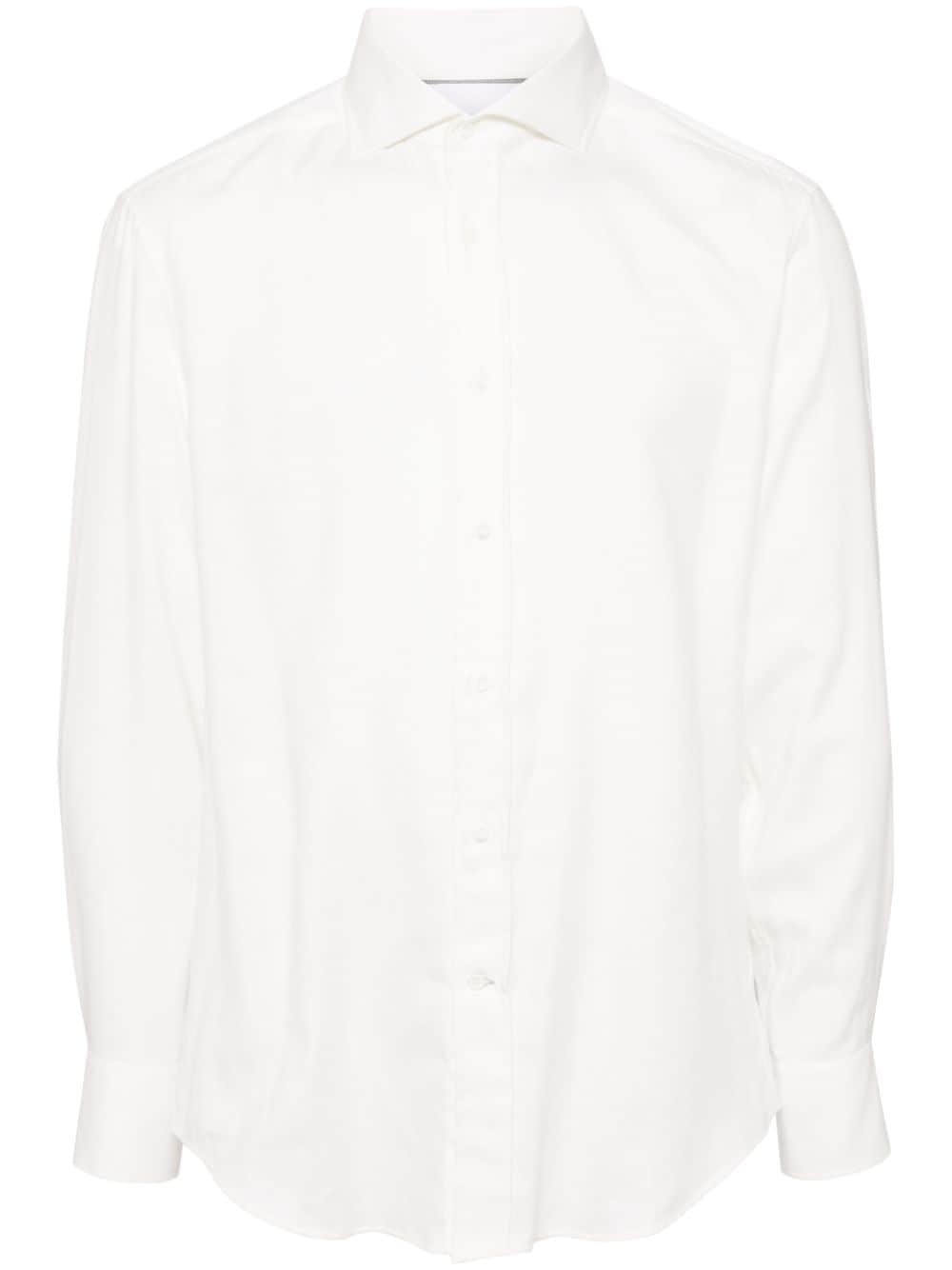slim-fit flannel shirt - 1