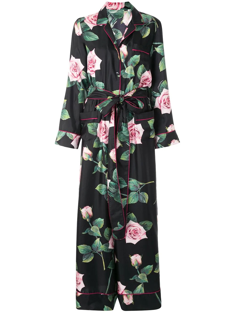 tropical rose print jumpsuit - 1